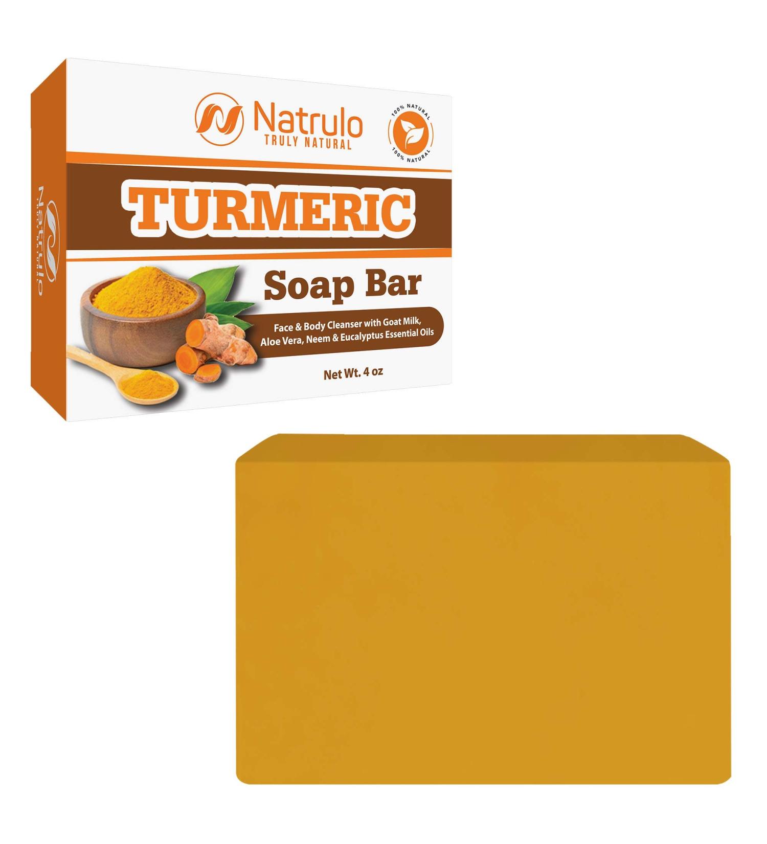 Turmeric Face & Body Soap Bar - Natural Acne Treatment & Scar Fading - 4 Oz Made in USA - Buy Online on SooperMarket.com