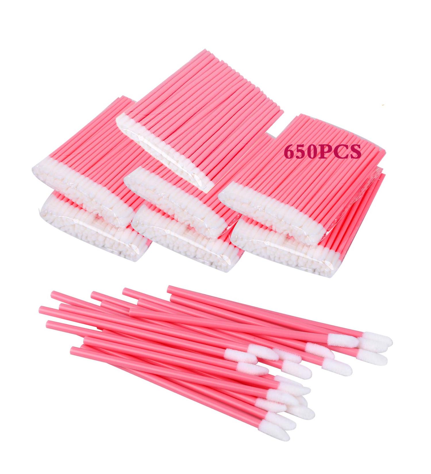 650PCS Disposable Lip Brushes | Lip Gloss Applicators Makeup Kit | Pink Lipstick Wands - Buy Online on SooperMarket.com