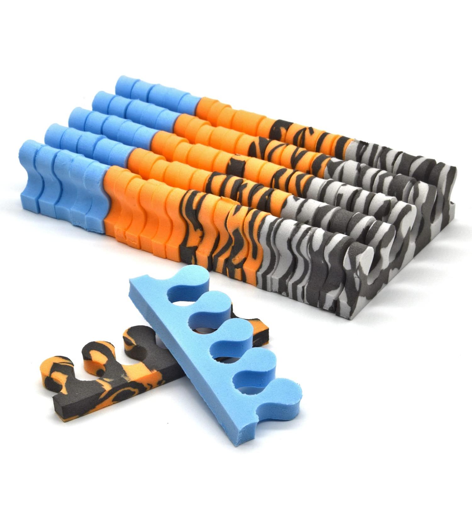 PrettyClaw Foam Toe Separators - 24 Pieces - Nail Polish Toe Spacers in Orange, Gray, Blue - Pedicure Toe Separators for Perfectly Polished Toenails - Buy Online on SooperMarket.com