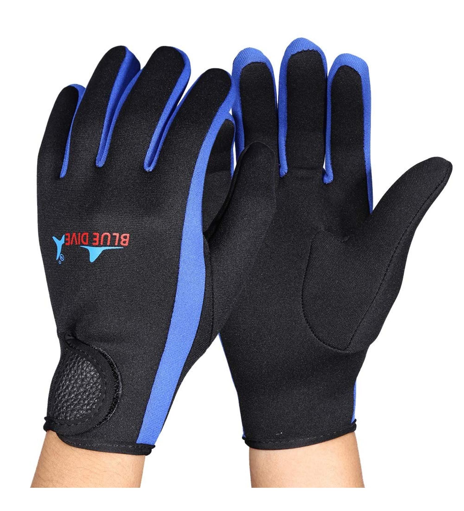 M-Black Blue Neoprene Diving Gloves for Water Sports - Ideal for Sailing and Paddling - Buy Online on SooperMarket.com