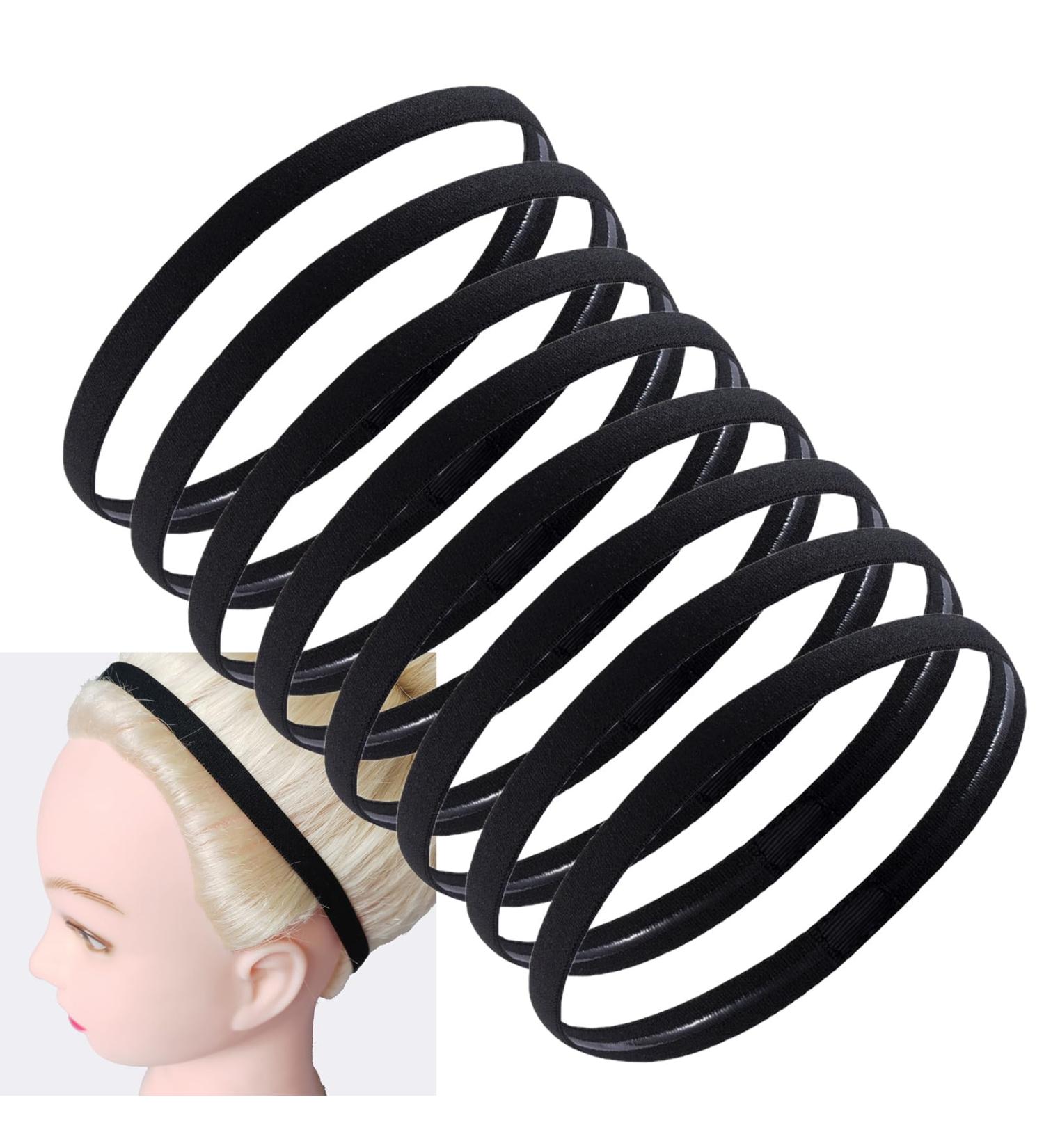 Buy 8pcs Black Sports Headbands - Anti-Slip Elastic Hair Bands for Men & Women | Perfect for Yoga Football Running & Fitness - Buy Online on SooperMarket.com