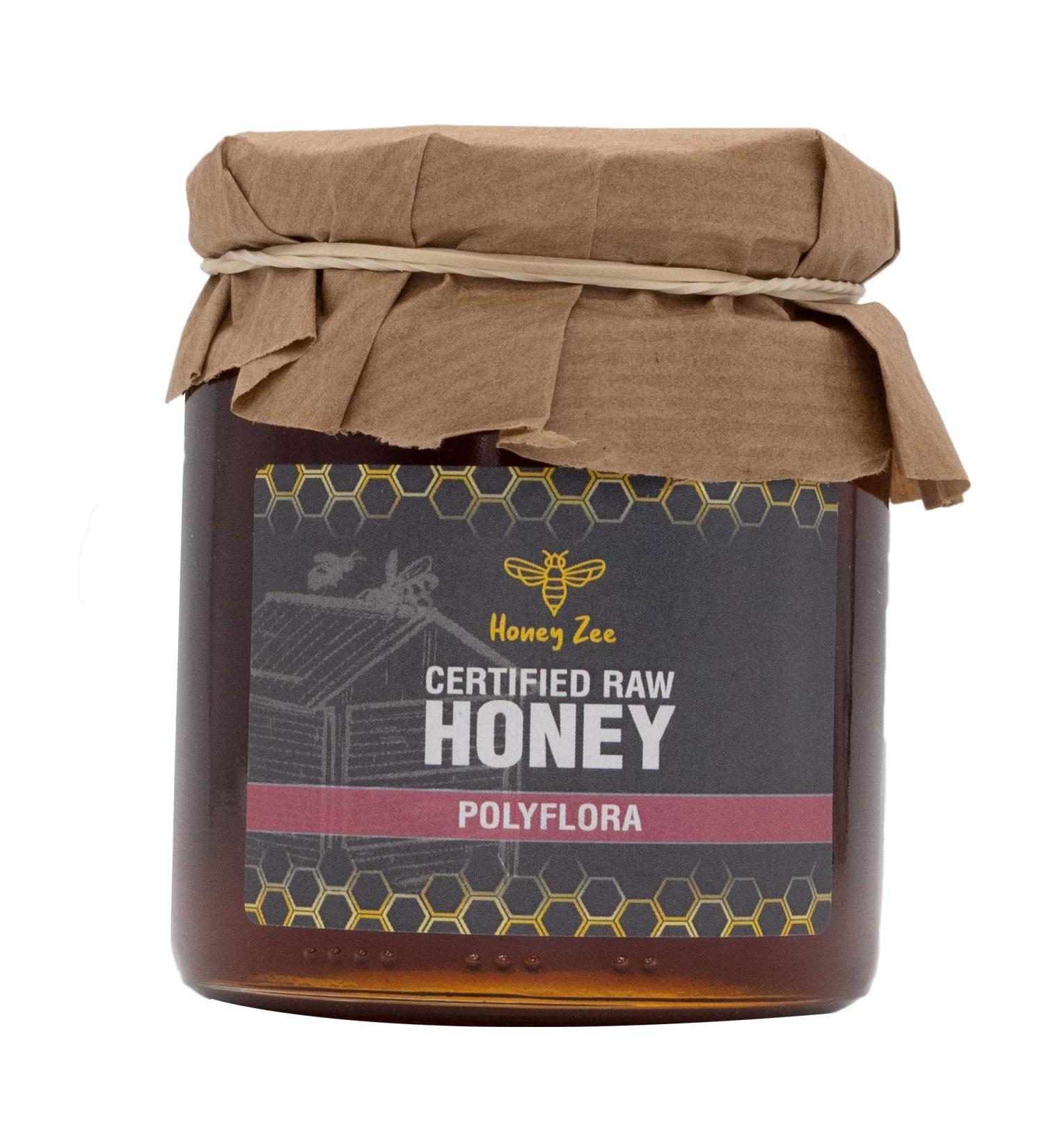 Raw Honey Polyflora 100% Authentic and Natural Sweet Honey Pure Honey from The Mountains of Andalusia Spain Unfiltered Unpasteurised and Unprocessed 300g HoneyZee - Buy Online on SooperMarket.com