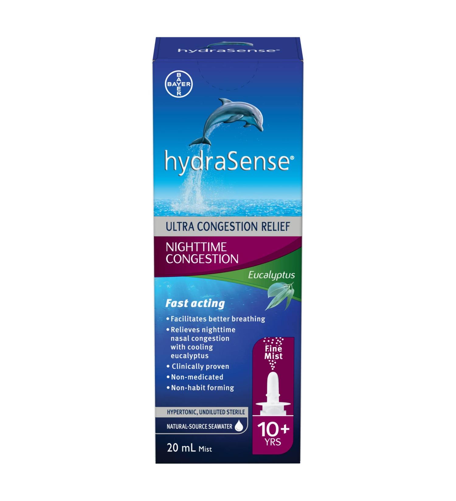 HydraSense Eucalyptus Nasal Spray Specialty Nasal Care With Refreshing Eucalyptus and Mint 20 mL - Buy Online on SooperMarket.com
