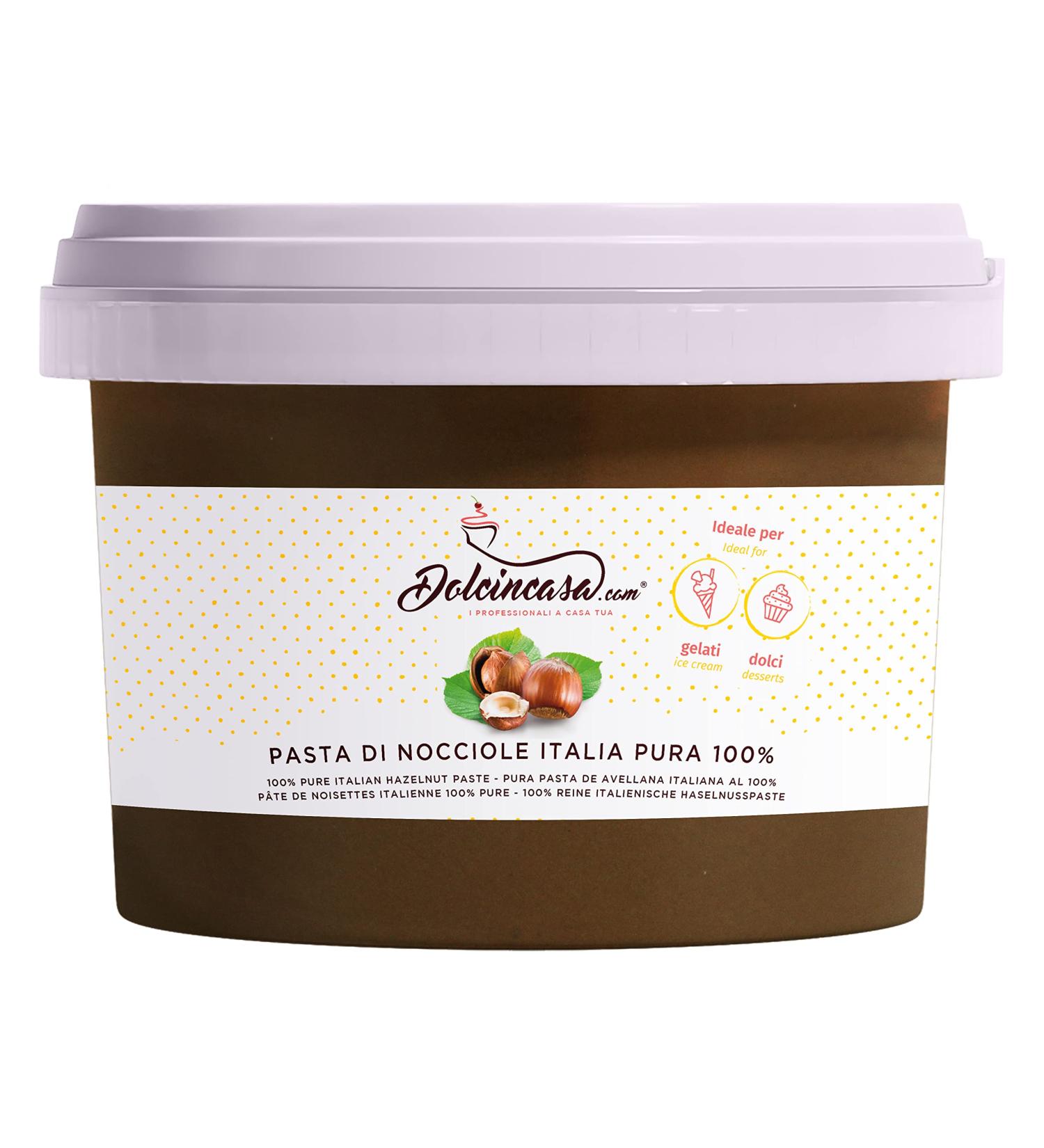 Dolcincasa-Com 100% Pure Roasted Hazelnut Cream - Gluten-Free Ice Cream & Coffee Topping (500g) | All-Natural Confectionery Filling - Buy Online on SooperMarket.com