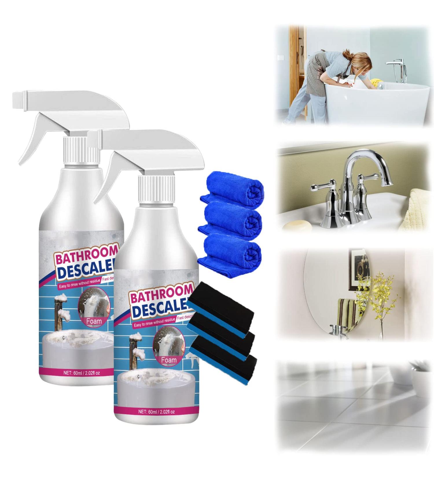 60ml Bathroom Descaler Spray Stubborn Stains Cleaner Bathroom Descaler Spray Bathroom Descaler Cleaner All Purpose Bubble Cleaner Foam Spray (2PC) - Buy Online on SooperMarket.com