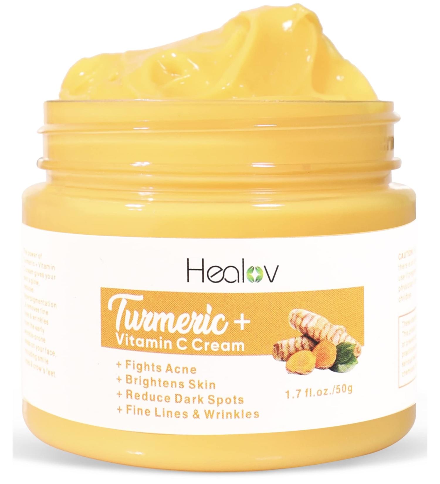 Turmeric Face Cream for Face & Body - Natural Skin Brightening Lotion for Acne, Scars, Sun Damage, and Age Spots - Healing Skincare with Vitamins - Buy Online on SooperMarket.com