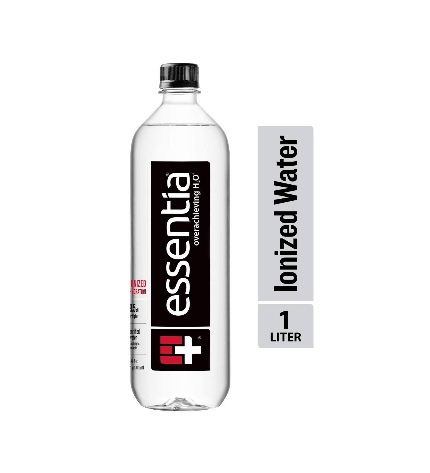 Essentia 1 Liter Bottled Water | 99.9% Pure Electrolyte-Infused | pH 9.5+ Ionized Alkaline Water | 33.8 Fl Oz - Buy Online on SooperMarket.com