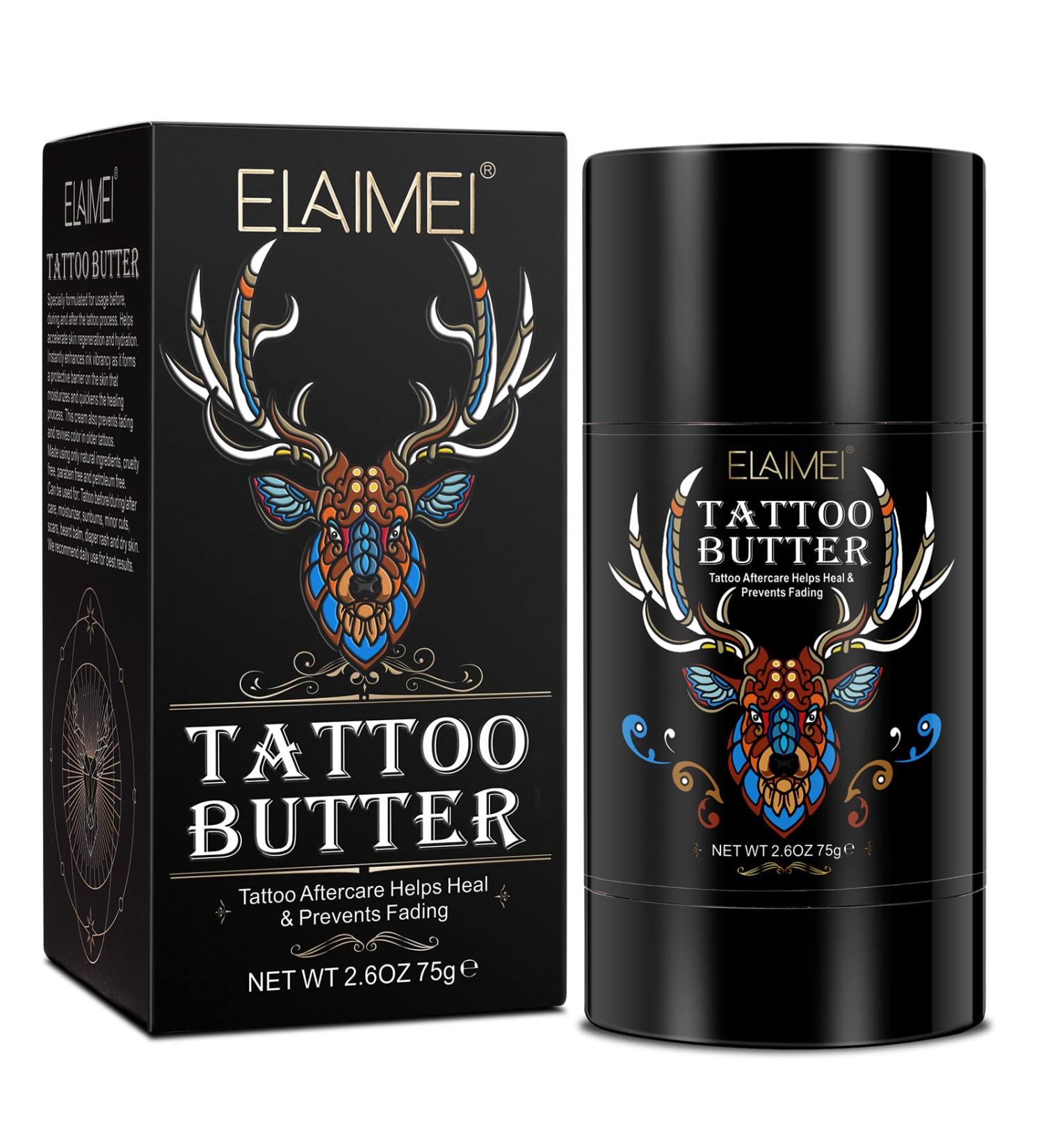 Tattoo Balm 2.6 oz - Aftercare Cream & Color Enhancing Butter Stick for New and Older Tattoos Daily Moisturizing Lotion - Buy Online on SooperMarket.com