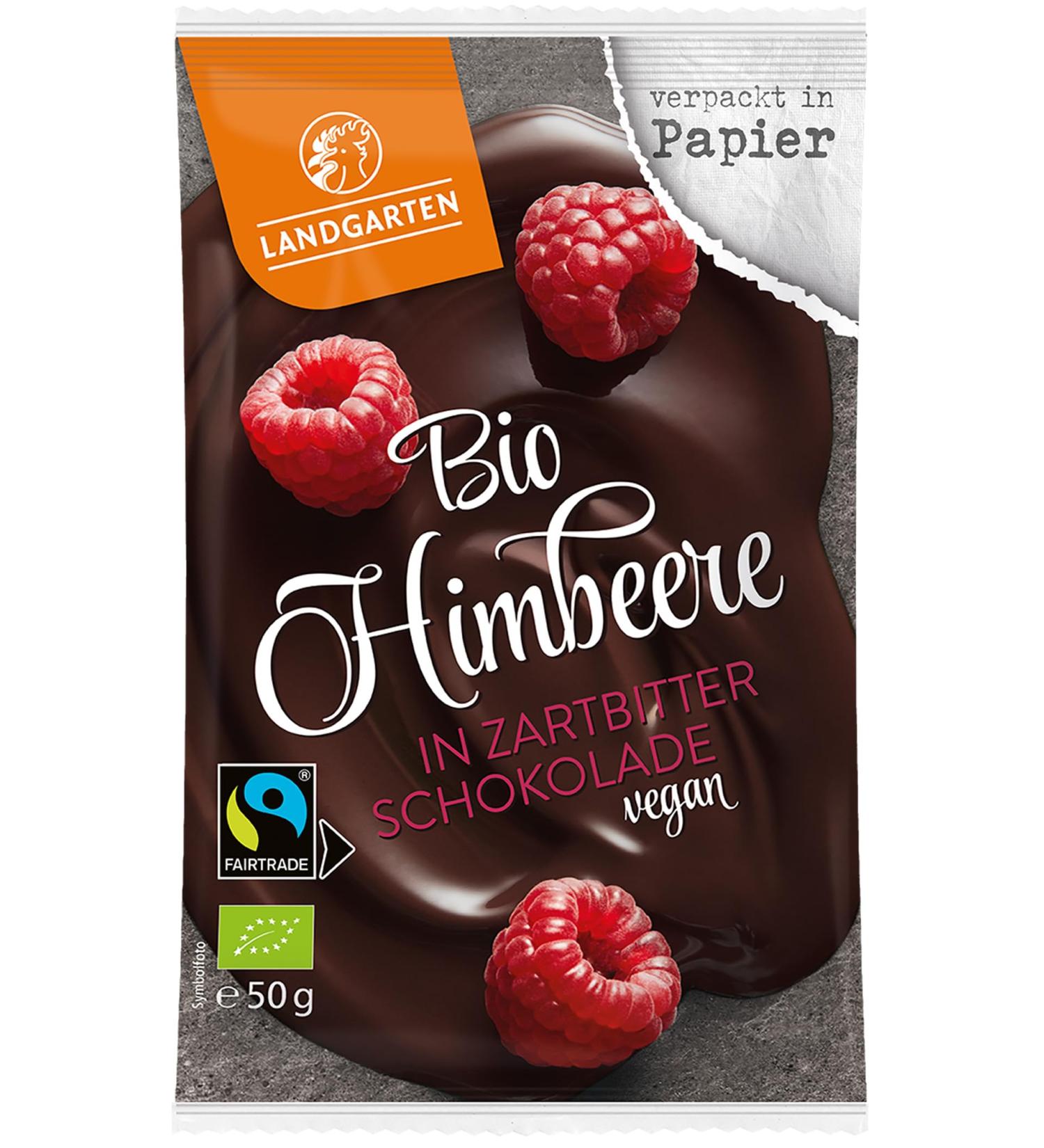 Buy Landgarten Vegan Organic Raspberry in Dark Chocolate - 50g Pack - Delicious Guilt-Free Snack - Buy Online on SooperMarket.com