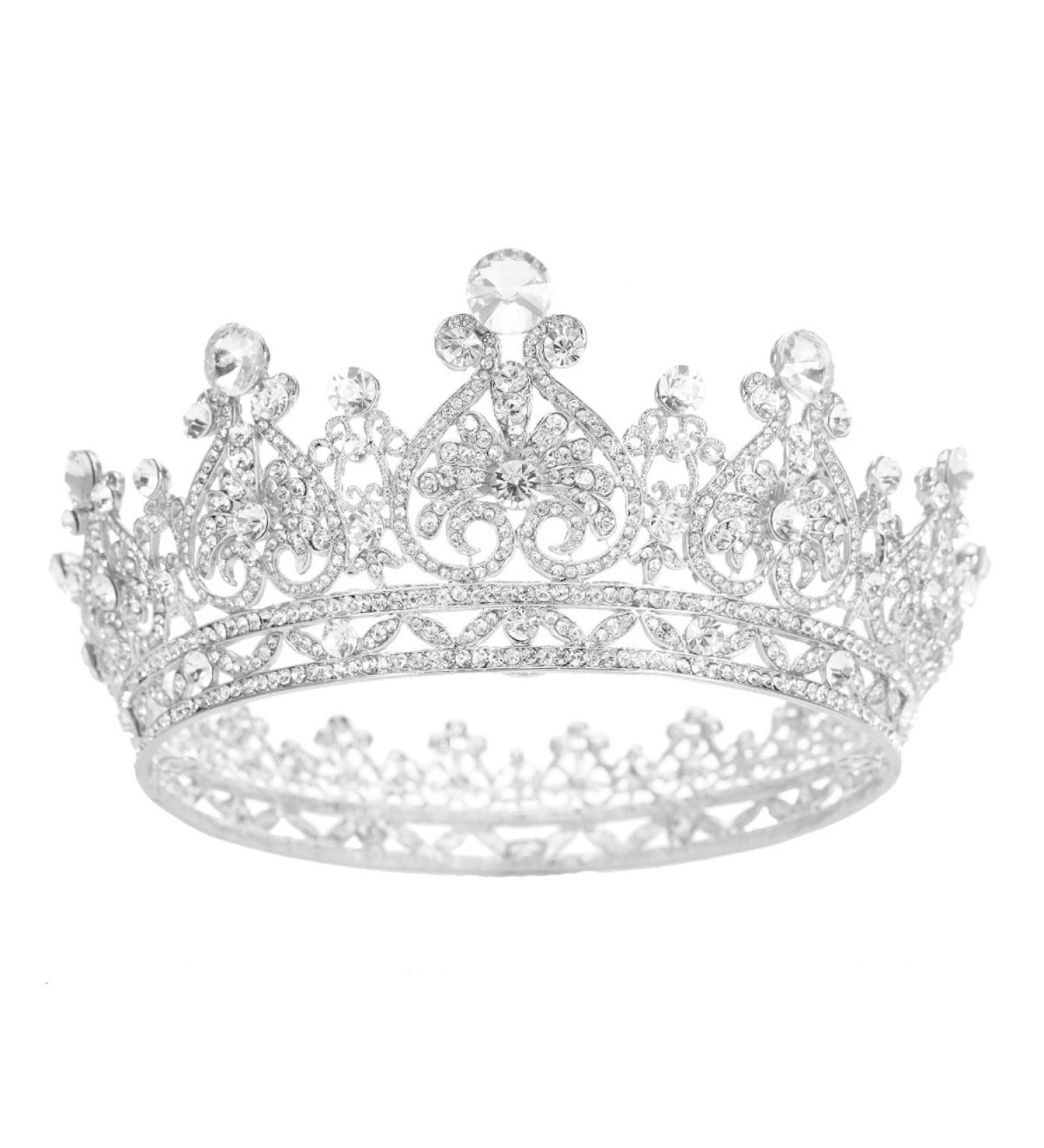 S SNUOY Silver Crystal Queen Crown - Perfect for Wedding, Pageant & Prom - Buy Online on SooperMarket.com