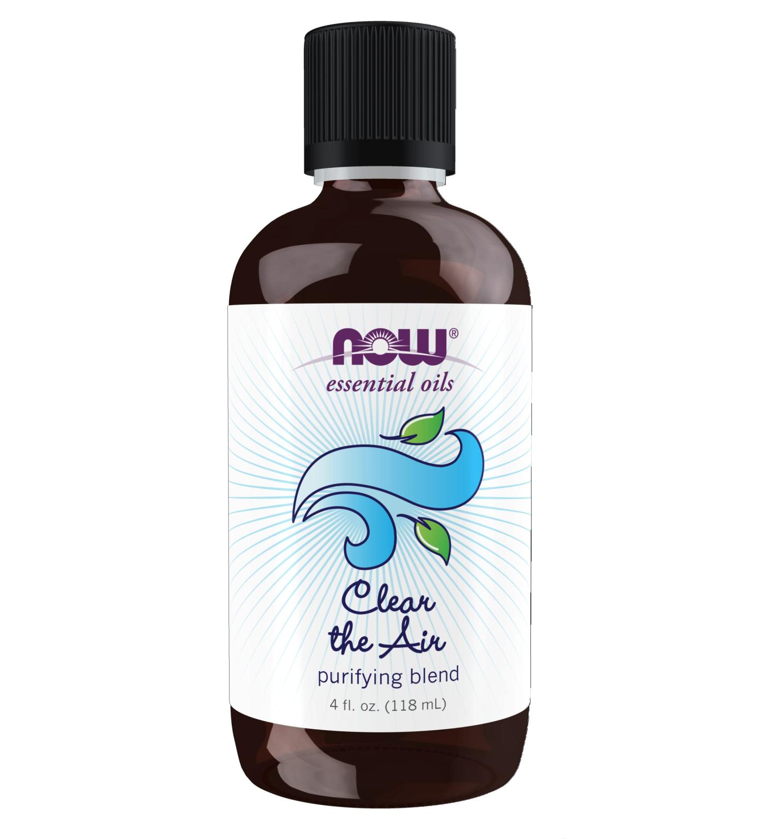 NOW Clear the Air Oil Blend 4oz - Purifying Aromatherapy Scent | Vegan, Child Resistant Cap - Buy Online on SooperMarket.com