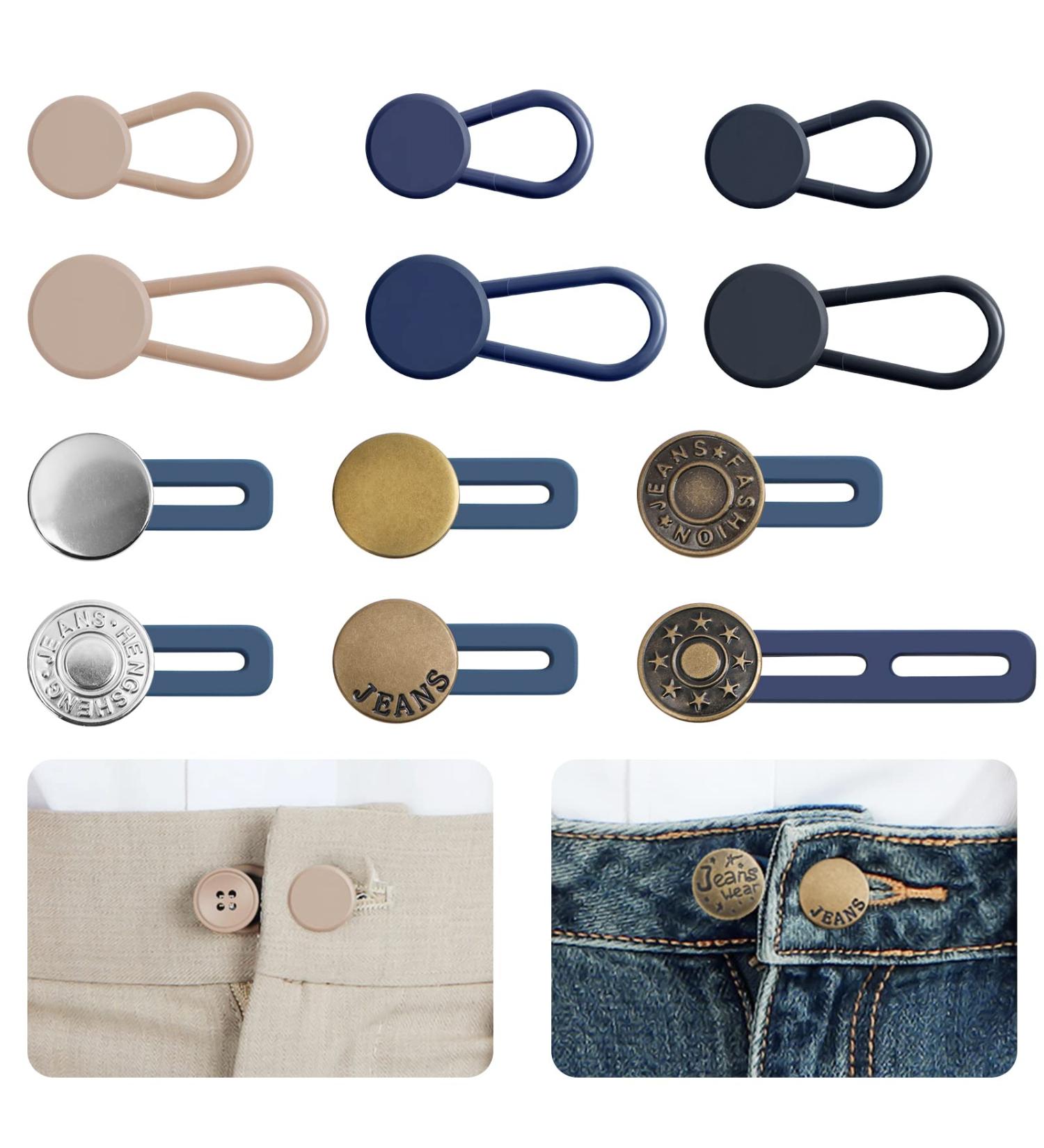 12PCS Button Extenders | Waist Extenders for Jeans & Pants | No-Sew Instant Waistband Extension | 1-1.8 Inches - Buy Online on SooperMarket.com