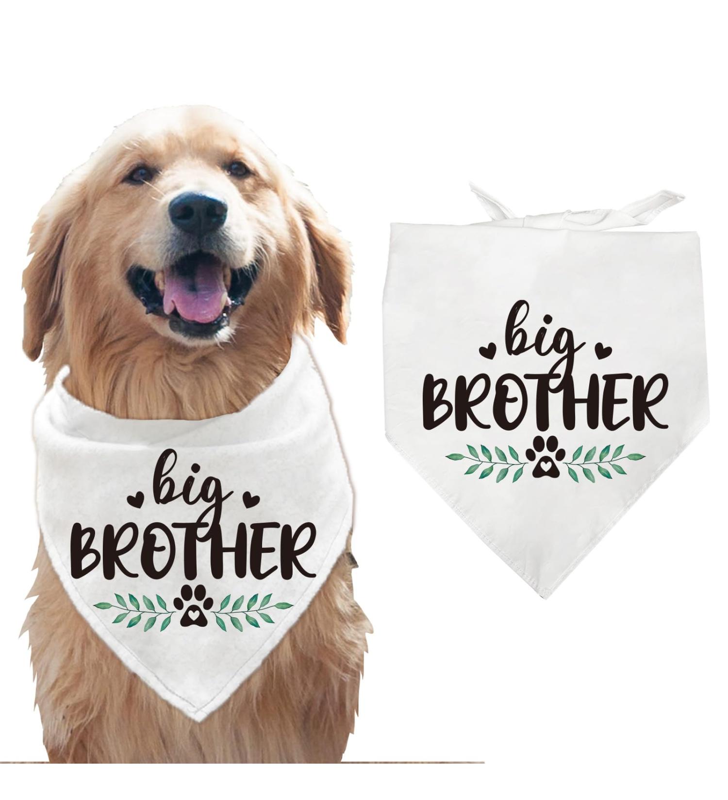 Arricraft Big Brother Pet Bandana - White Cotton Triangle Scarf for Dogs and Cats 55x55x78cm - Buy Online on SooperMarket.com
