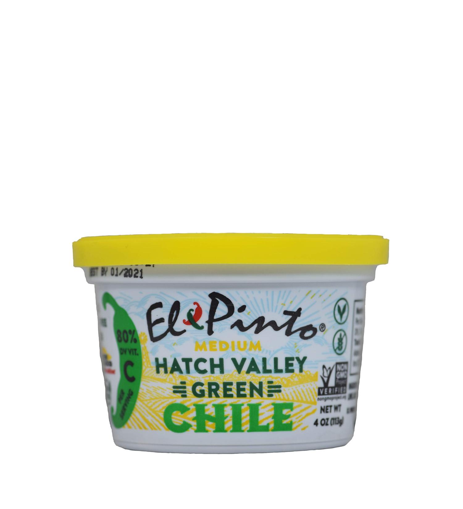 El Pinto Medium Hatch Roasted Green Chile Chopped - 4 oz (12 Pack) - Buy Online on SooperMarket.com
