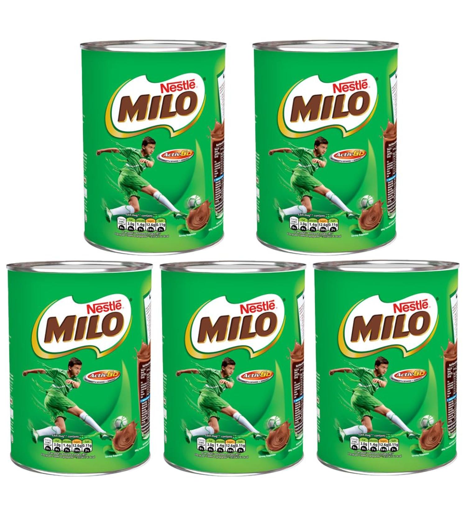 Nestle 5 x 400g Chocolate Flavour Milo Milk Drink With Welari Thank You Card Malted Vitamin Minerals Calcium Activ-go for Kids (2kg) - Buy Online on SooperMarket.com
