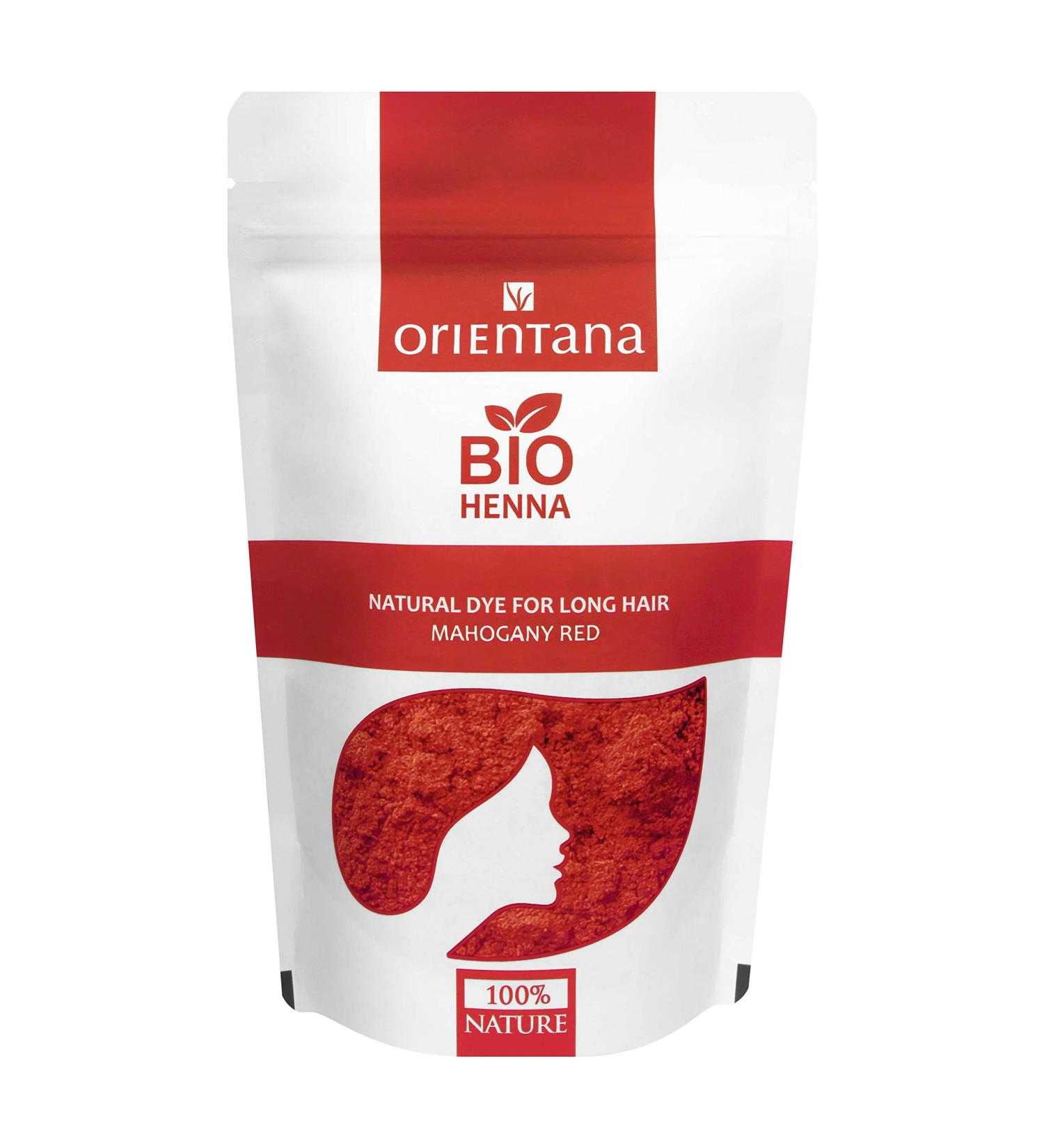 Orientana Organic Henna Hair Color - Mahogany Red | 100% Vegan & Natural Plant-Based Powder | 100g for Lustrous Long Hair - Buy Online on SooperMarket.com