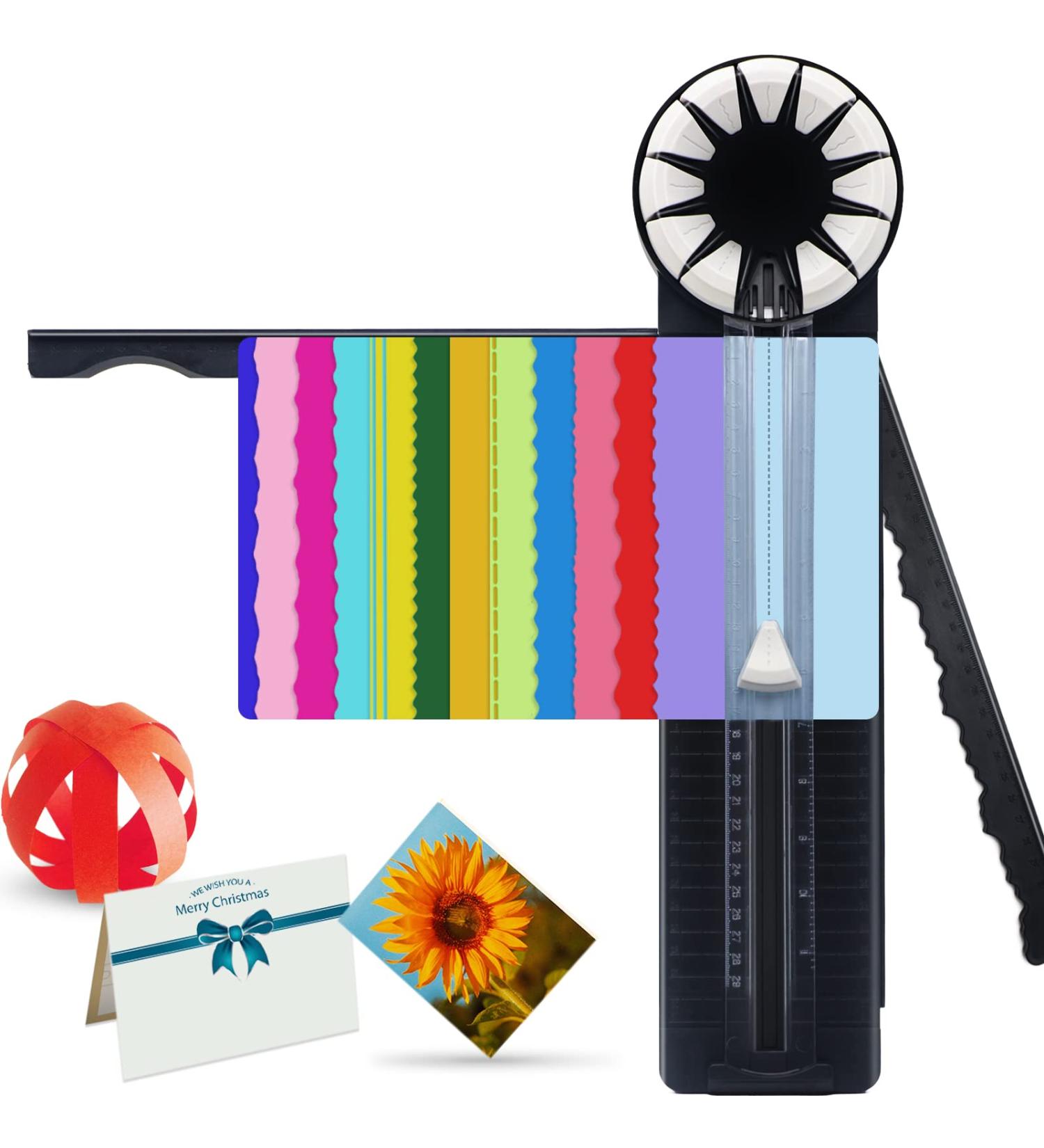 Paper Cutter  Paper Cutter for Cardstock  Paper Trimmer  Paper Slicer  Mini Paper Cutter  Paper Cutters and Trimmers  Paper Trimmer for Crafting  12-Shapes in 1 Cardstock Cutter - Buy Online on SooperMarket.com