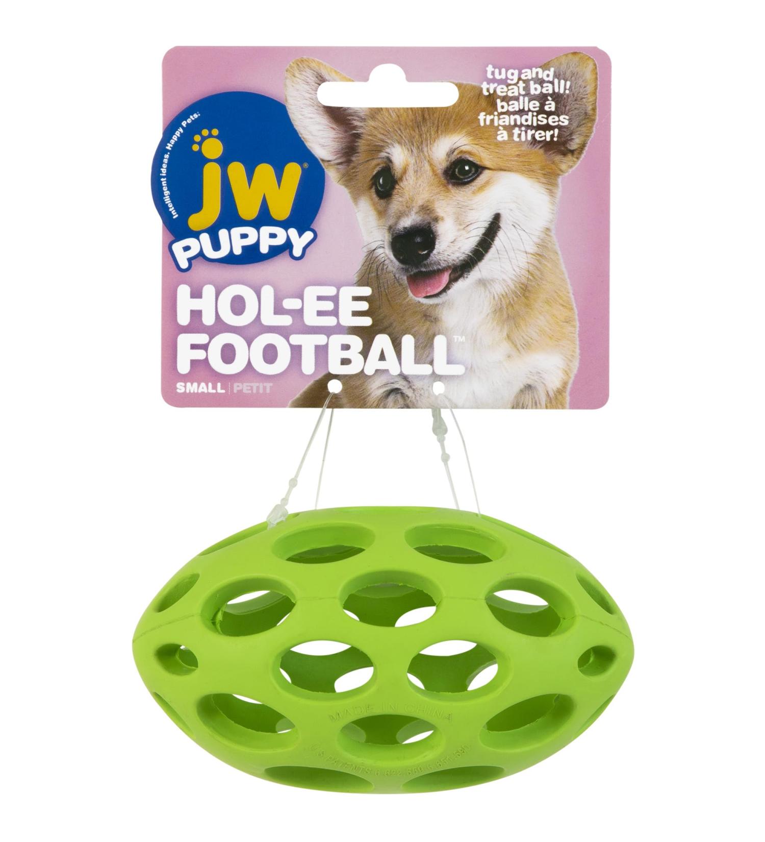 Buy JW Pets Hol-ee Football Small - Yellow Blue Red | Durable Dog Toy - International Shipping Available - Buy Online on SooperMarket.com