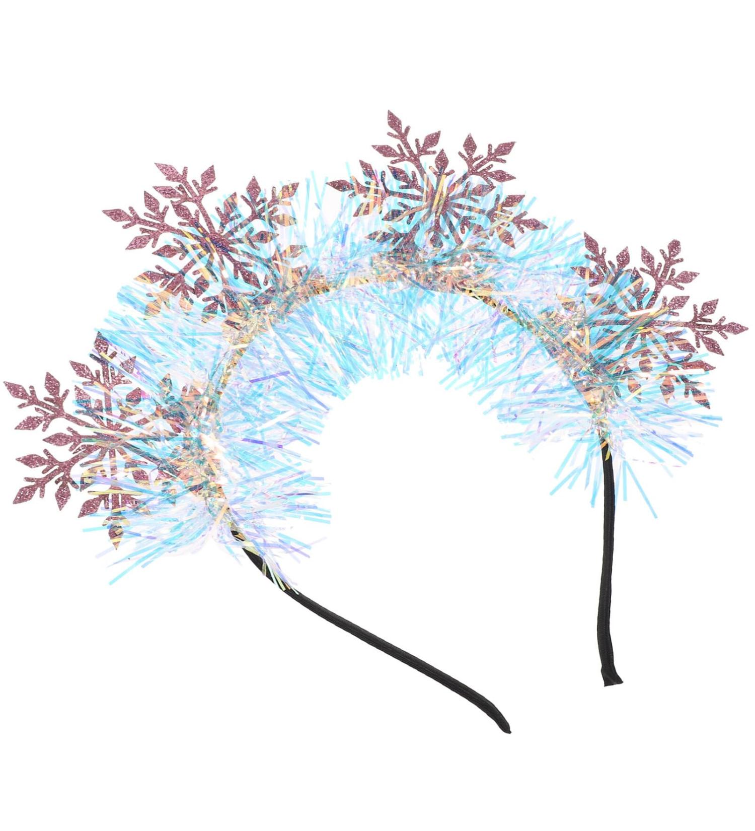 Christmas Snowflake Headbands Glitter Tinsel Headbands Sparkling Christmas Hair Hoop Headpiece Xmas Holiday Favors for Women Costume Pink - Buy Online on SooperMarket.com