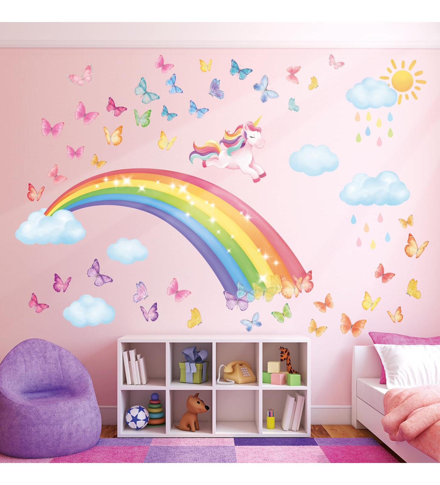 DECOWALL SG2-2309 Rainbow Unicorn Wall Decals - Nursery & Bedroom Decor Stickers - Buy Online on SooperMarket.com