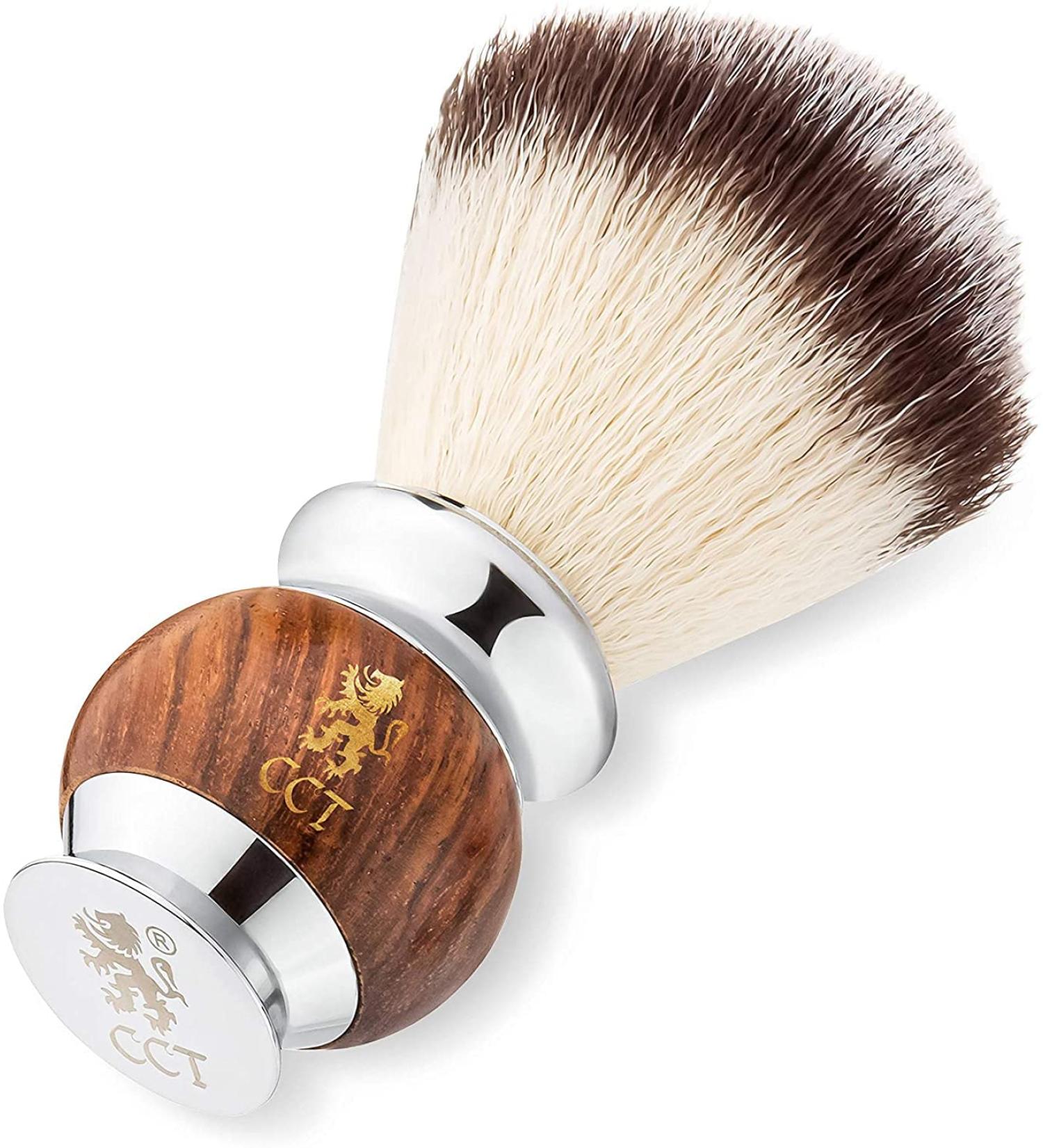 Cambridge Cut Throat Luxury Men's Shaving Brush - Premium Synthetic Silvertip Badger Bristles for Soap, Foam, or Cream - Vegan Friendly Male Grooming Gift - Buy Online on SooperMarket.com