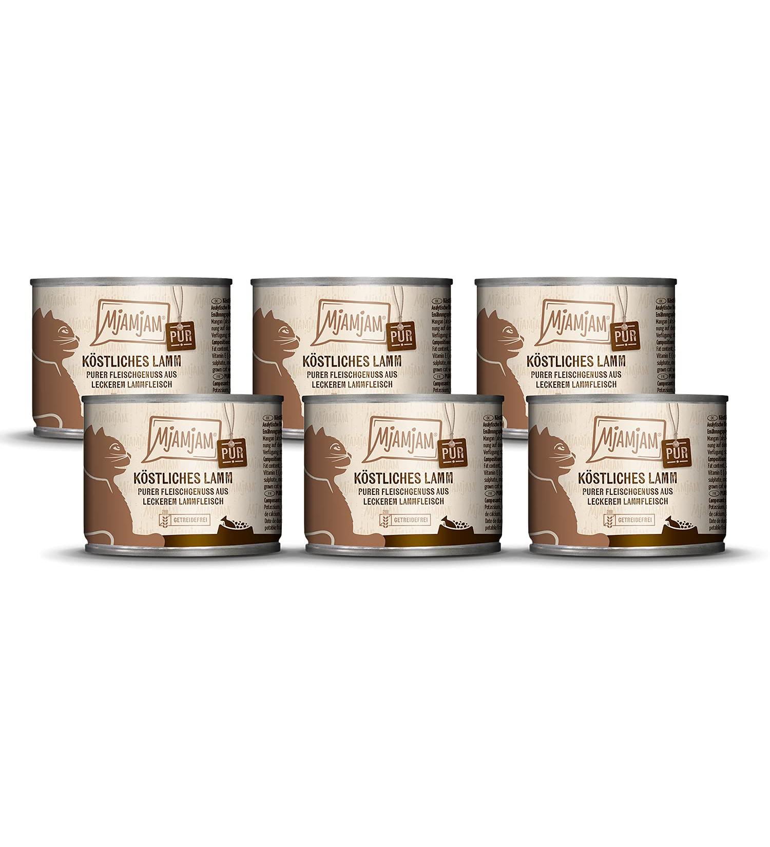 Mjamjam Premium Wet Cat Food - Grain-Free Pure Lamb Enjoyment (6 x 200g) - Extra Meat 6 Pack - Buy Online on SooperMarket.com