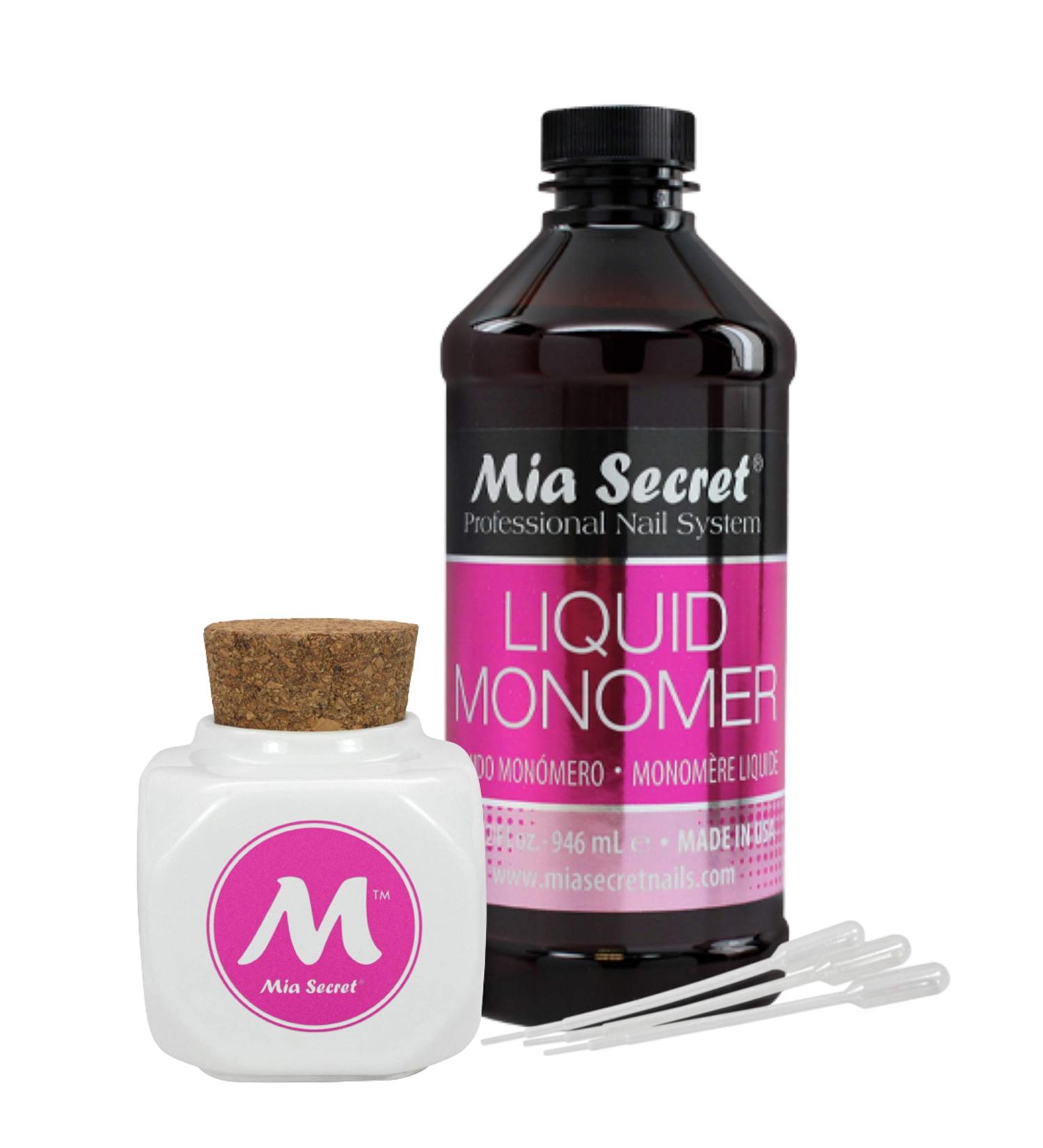 Mia Secret 8 Oz Acrylic Liquid Monomer with White Dappen Dish - MMA Free, Strong Adhesion, Non-Yellowing Formula for All Ages - Buy Online on SooperMarket.com