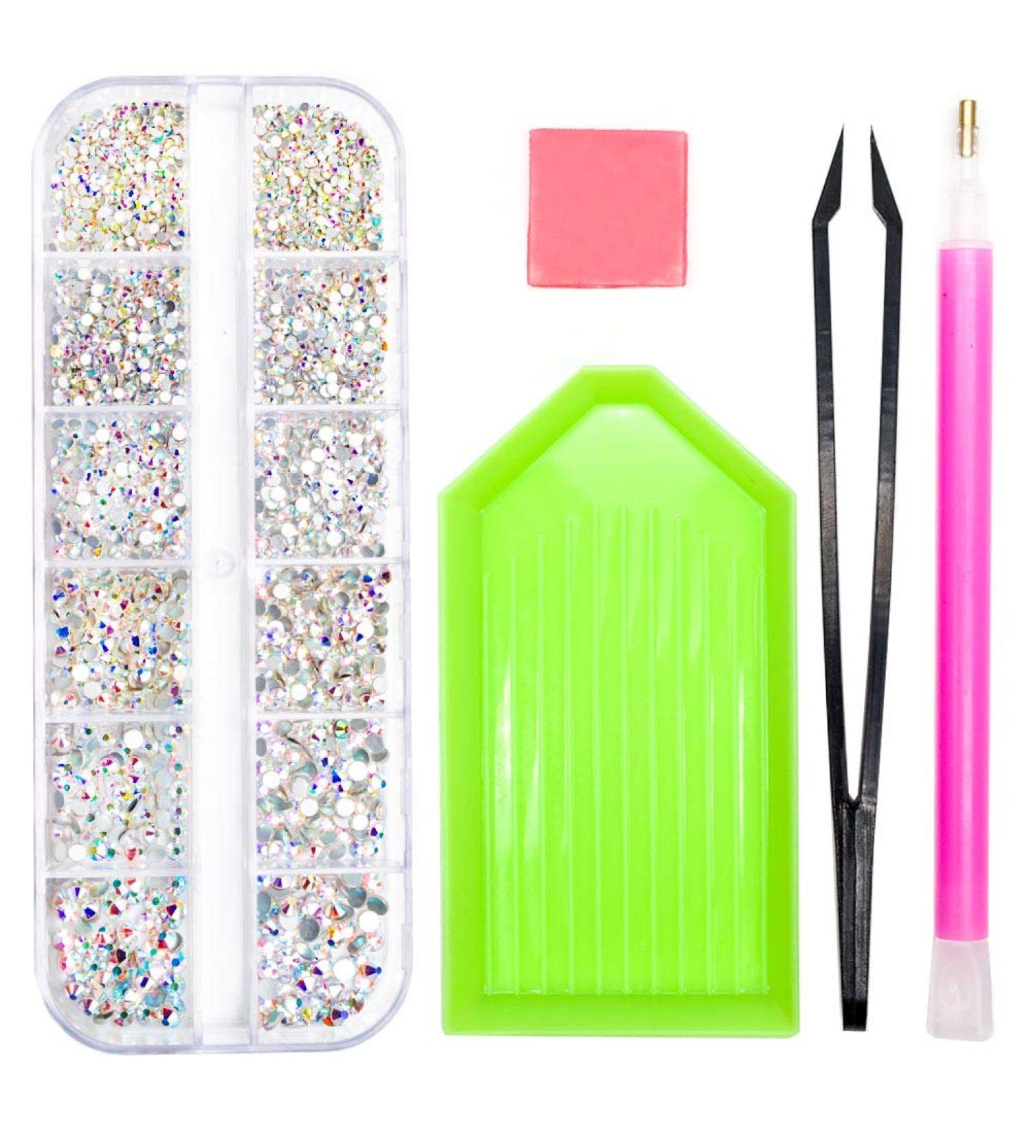 2320 Pieces Crystals Glass AB Nail Art Rhinestones with Storage Organizer Box - Nail Gems Stones Kit - Buy Online on SooperMarket.com