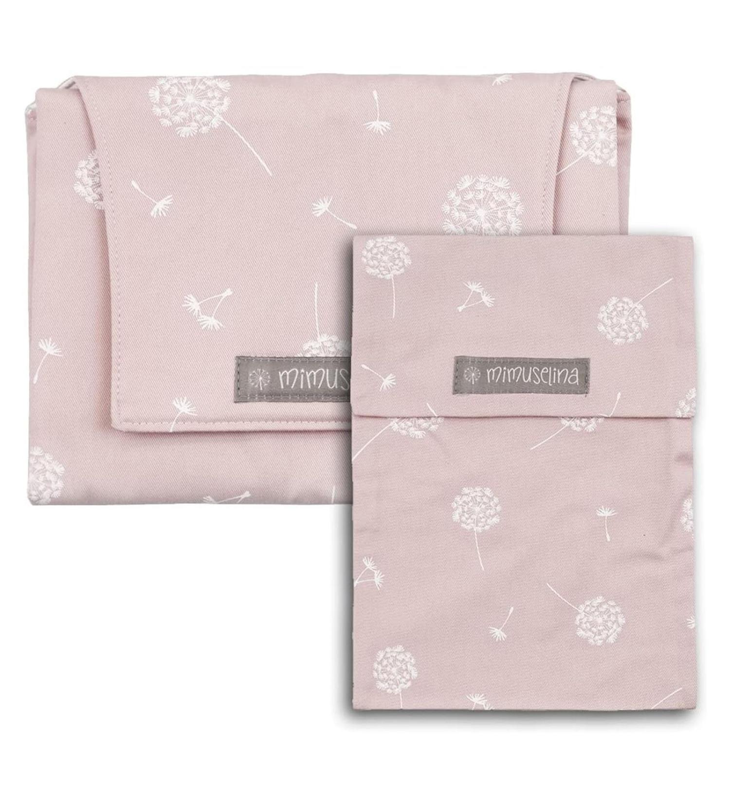 Mimuselina 2 Pack: Portable Baby Diaper Pad & Diaper Bag - Water-Repellent Foldable Dirt-Repellent - Ideal for On-the-Go Parents - Rose Dandelion Design - Buy Online on SooperMarket.com