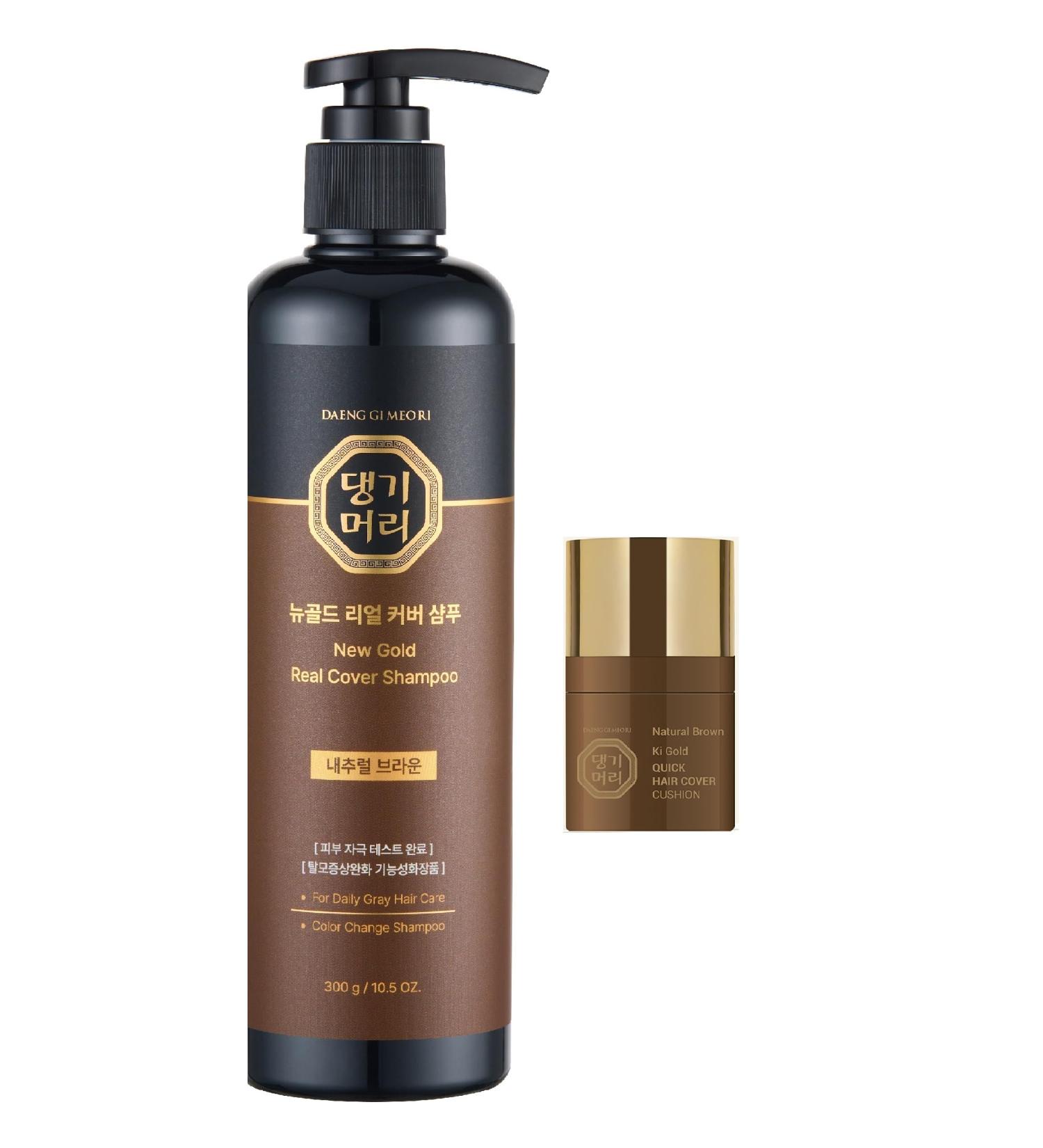 Daeng Gi Meo Ri Gold Shampoo & Ki Gold Cushion Combo - Korean Hair Care for Gray Hair Darkening & Scalp Coverage - Buy Online on SooperMarket.com