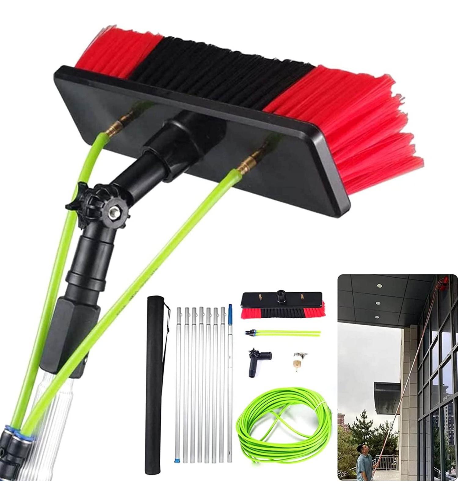 photovoltaic cleaner window cleaning pole Window Cleaning Pole Water Fed Telescopic Extended Extension Conservatory Hose Fed Brush Kit 30cm Brush Head 10m Rod - Buy Online on SooperMarket.com