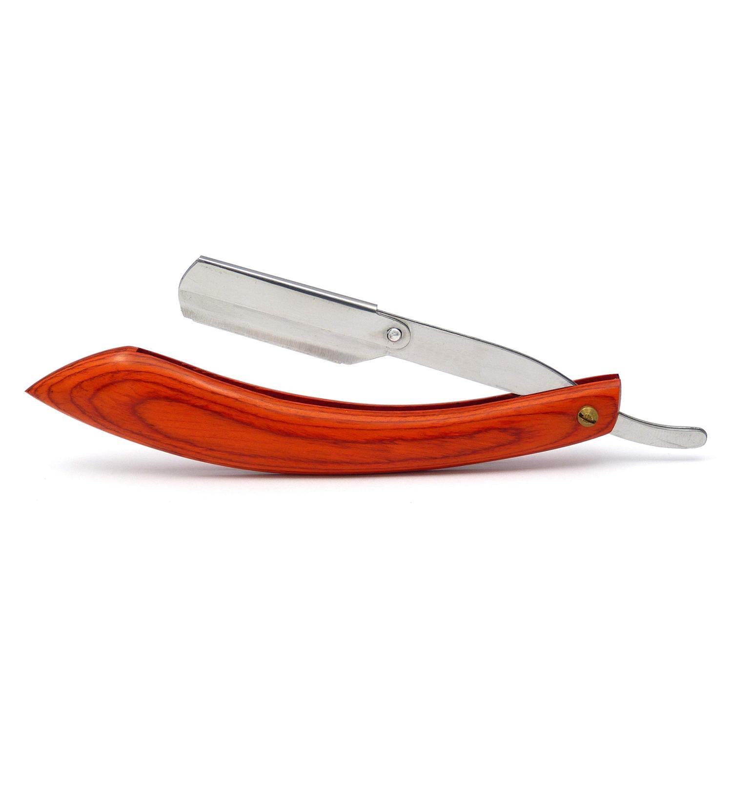 Insert razor with interchangeable blades incl. 2 interchangeable blades - handle in elegant wood look