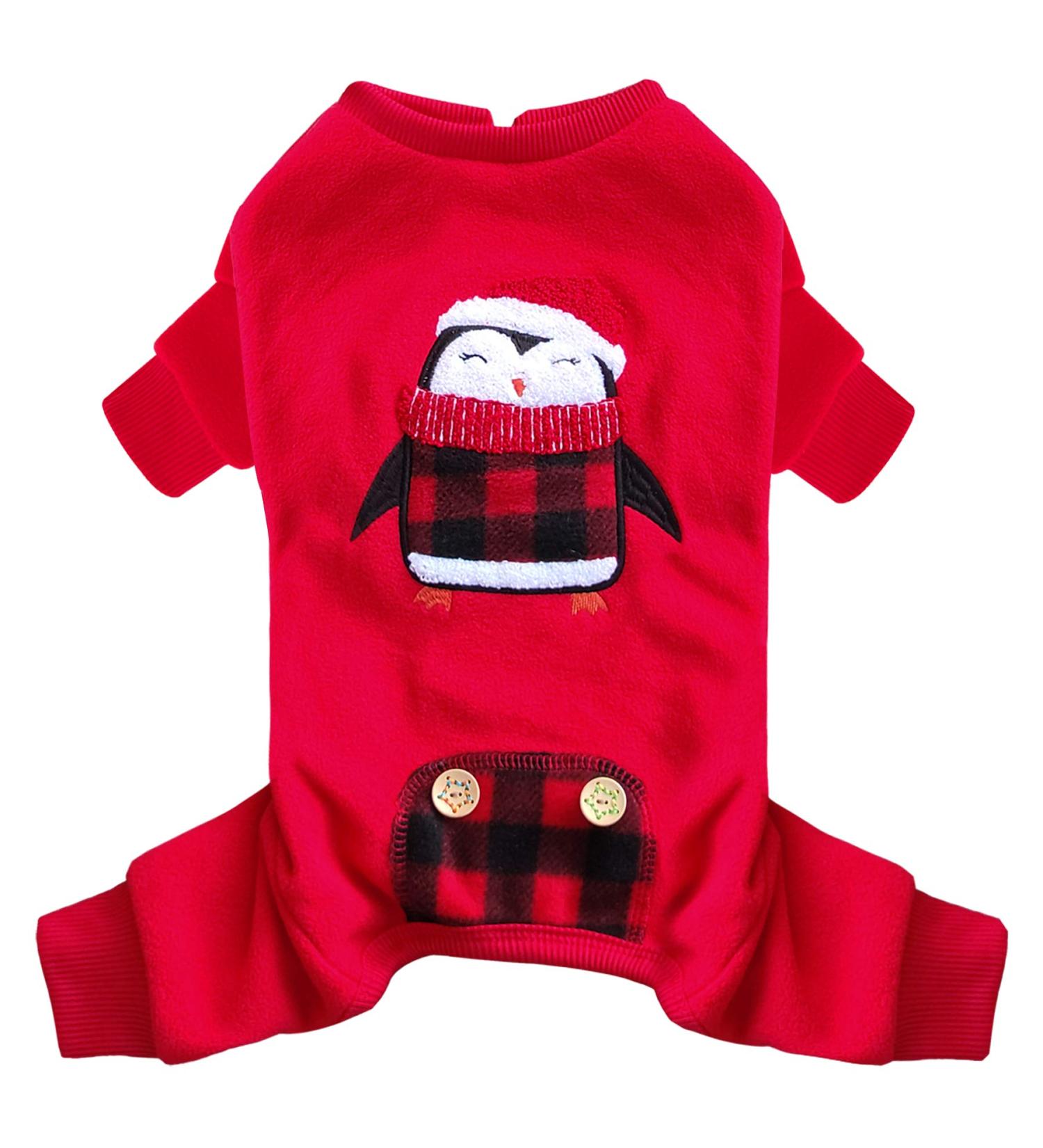 KYEESE Xmas Holiday Dog Pajamas - Soft Velvet Pjs for Small Medium Dogs - Penguin Design - Buy Online on SooperMarket.com
