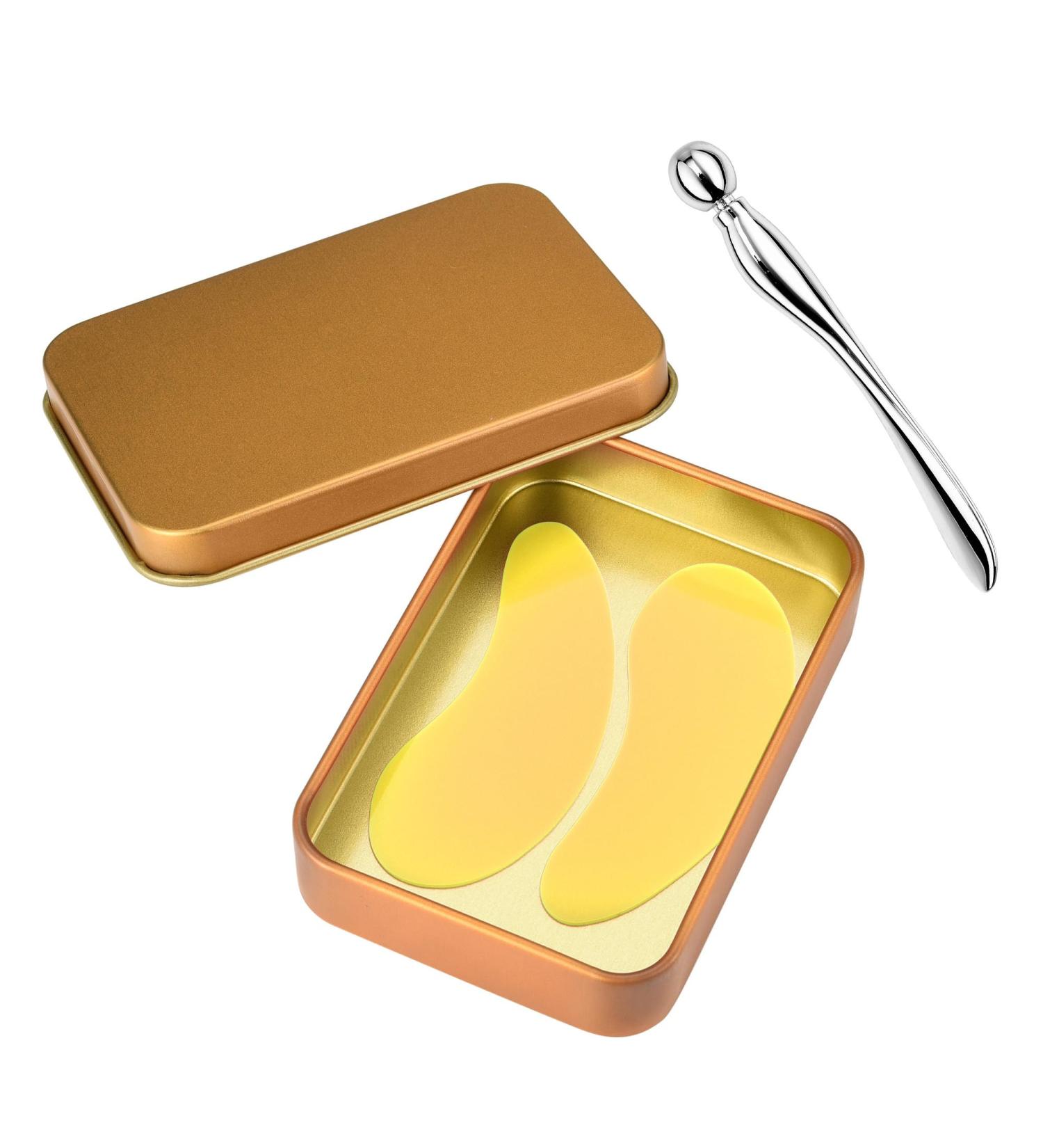 CCbeauty Reusable Under Eye Patches & Eye Cream Applicator Set | 100% Silicone Gel Pads for Hydration | Reduce Fine Lines Wrinkles & Dark Circles | Includes Storage Tin | Mango Scent - Buy Online on SooperMarket.com