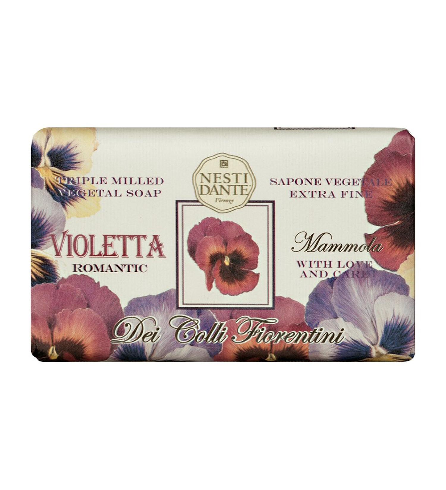Nesti Dante Triple Milled Sweet Violet Soap | 8.8oz - Premium Italian Vegan Soap for Luxurious Skin Care - Buy Online on SooperMarket.com