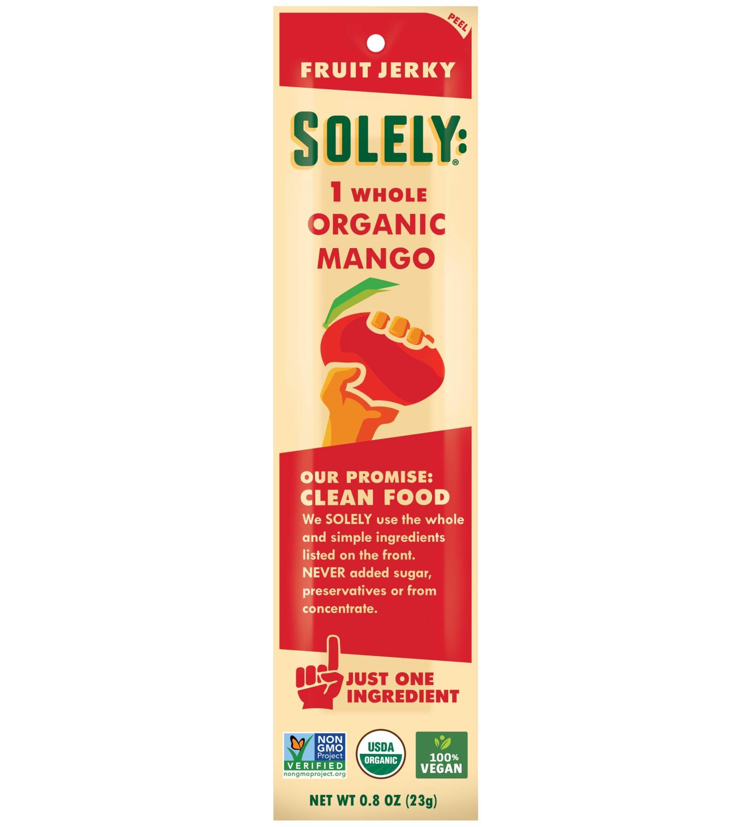 Solely Organic Mango Fruit Jerky - 0.8 oz | Healthy Snack, Gluten-Free - Buy Online on SooperMarket.com