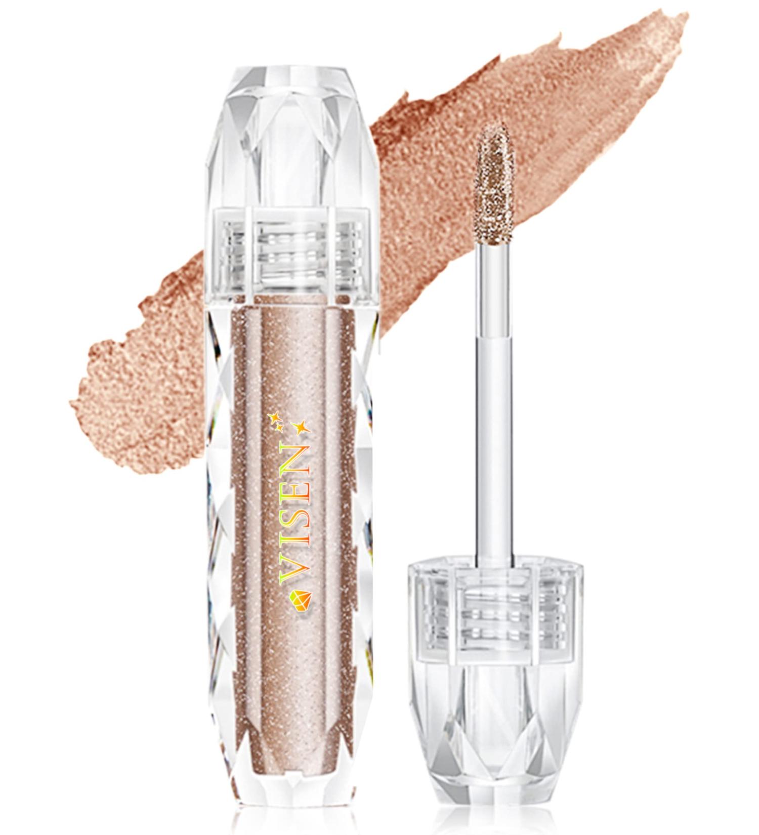 Shimmering Liquid Glitter Eyeshadow | Long-Lasting Sparkling Eye Makeup | Highlighter | 8 Colors Available (#03 Misty Sands) - Buy Online on SooperMarket.com