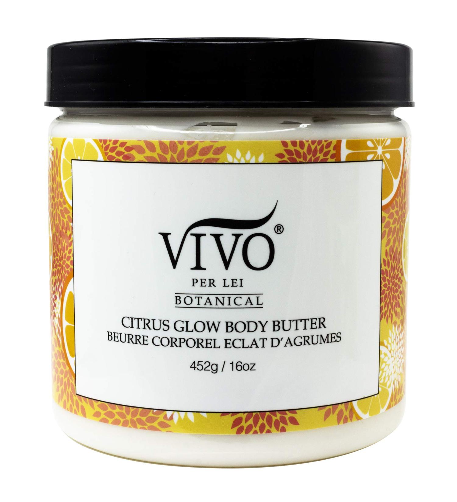 VIVO Per Lei Vitamin C Body Butter - Hydrating Anti-Aging Cream with Shea Butter - Non-Greasy Citrus Peel Formula for Smooth Soft Skin - 452g / 16 oz - Buy Online on SooperMarket.com