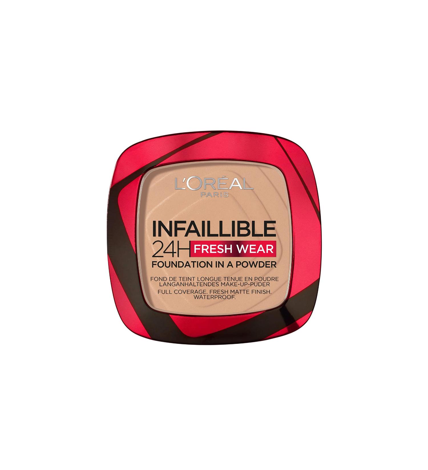 L'Or al Paris Infallible 24H Fresh Wear Foundation in a Powder Full-coverage Longwear Weightless Smooth Finish Water-proof and Transfer-proof 120 Vanilla 120 Vanilla 9 g (Pack of 1) - Buy Online on SooperMarket.com