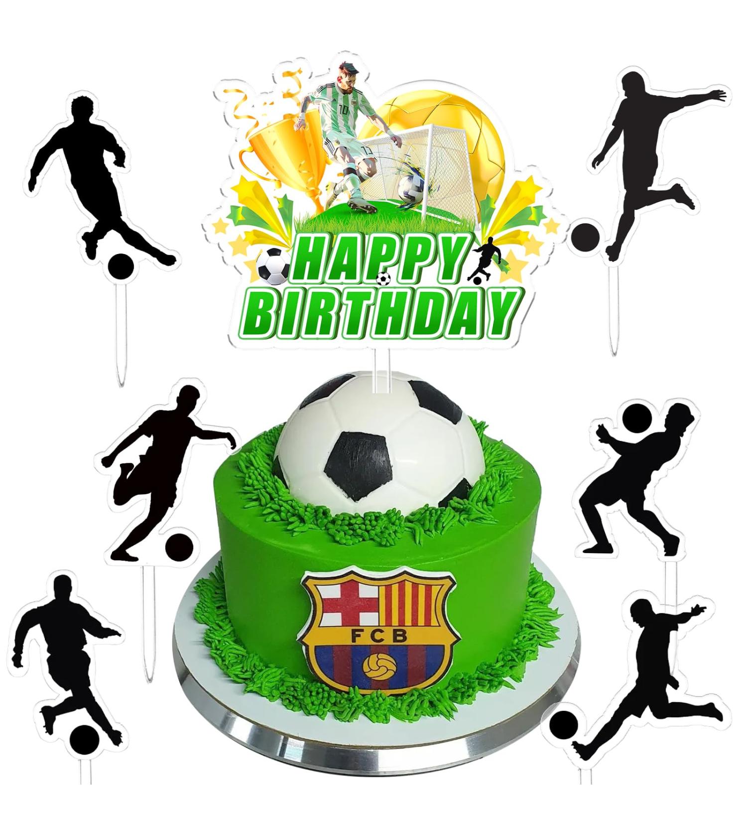 Football Cake Decoration | Birthday Cake Topper for Football Lovers | Tortendeko Football | Perfect for Boys Birthday Parties - Buy Online on SooperMarket.com