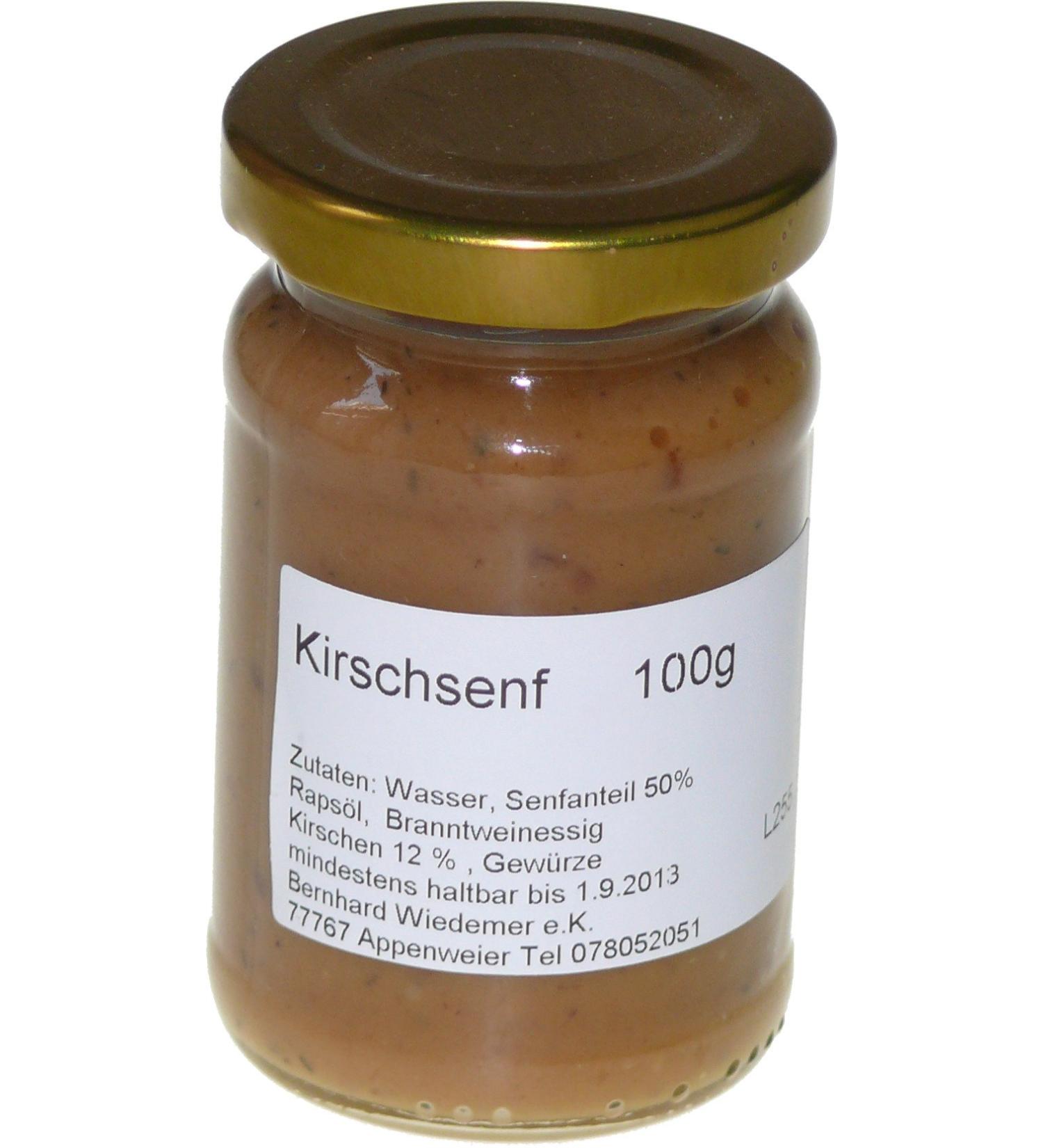 Wiedemer - fruity cherry meal made of fresh preparation with selected natural vegan ingredients - 1 glass of 100g gourmet mustard for salad dressing sauce salmon bread cheese and much more.