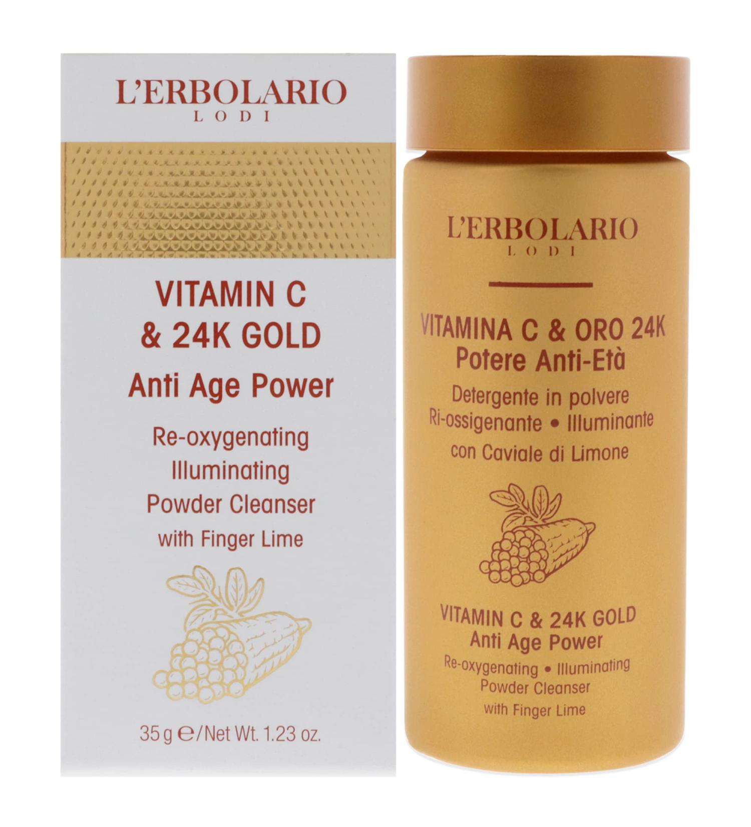 L'Erbolario Vitamin C & 24K Gold Anti-Age Cleanser - Daily Face Wash for Oily & Dry Skin - Restores Glow Removes Makeup & Impurities - 1.23 oz - Buy Online on SooperMarket.com
