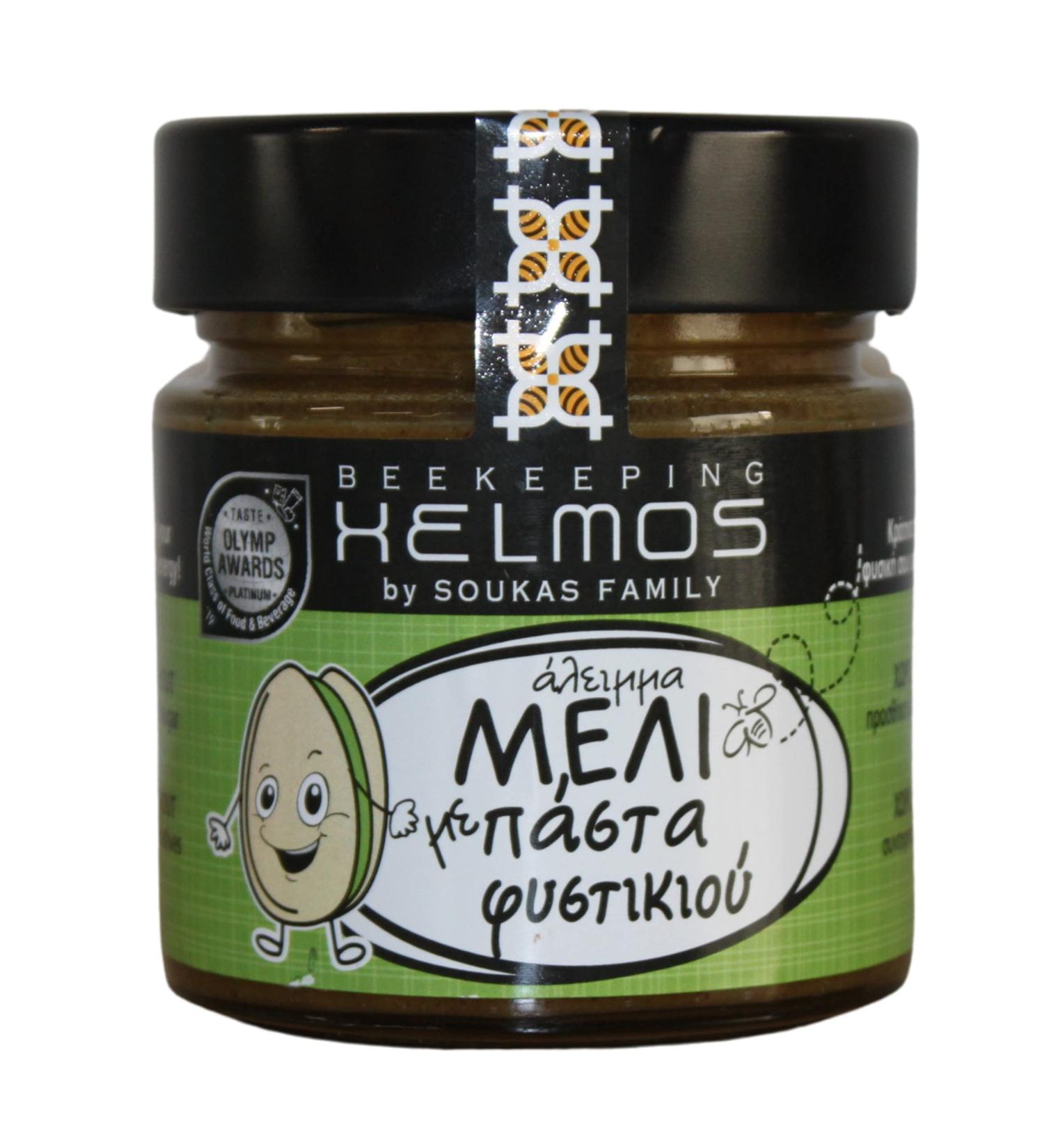 Helmos Greek Honey with Pistachio Praline 300 g - Buy Online on SooperMarket.com