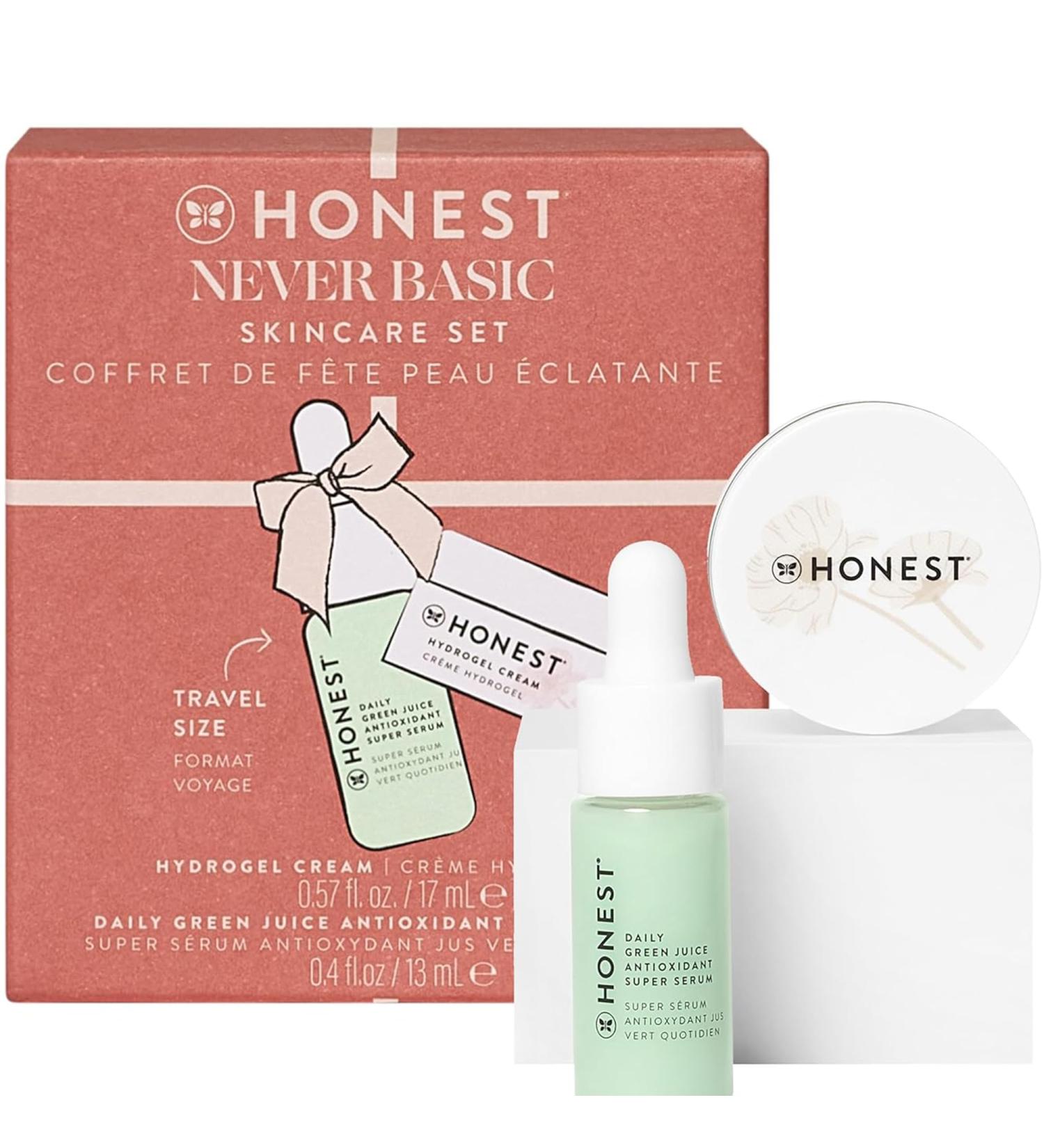 Shop Honest Beauty Never Basic Skincare Duo | Mini Hyaluronic Acid Hydrogel Cream & Green Juice Serum | EWG Verified Vegan & Cruelty Free International Shipping Available - Buy Online on SooperMarket.com