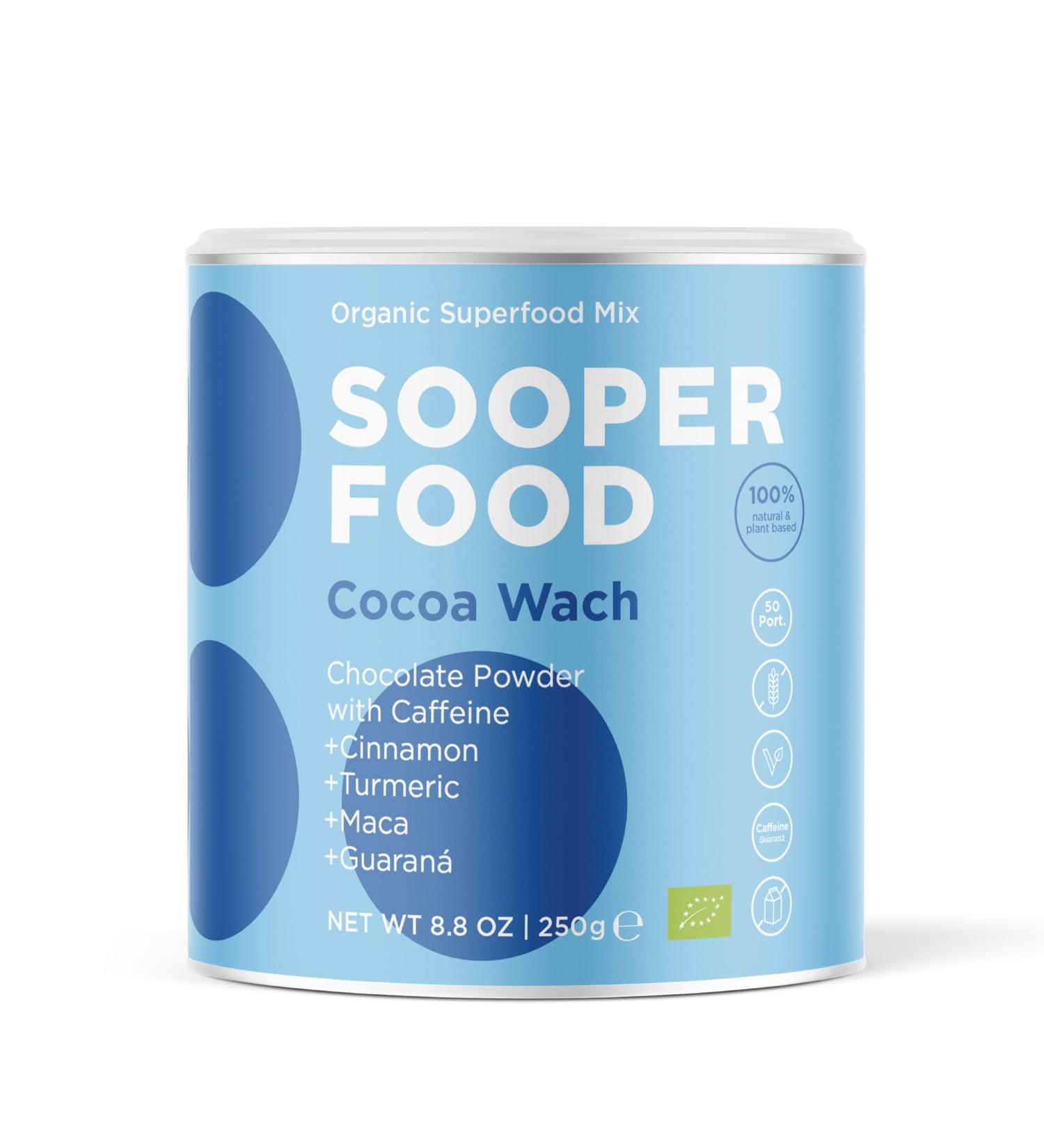 Sooper Food Cocoa Wach - Zimt - Kurkuma Powder | Bio Vegan Chocolate Nut for Fast Energy - 250g - Buy Online on SooperMarket.com