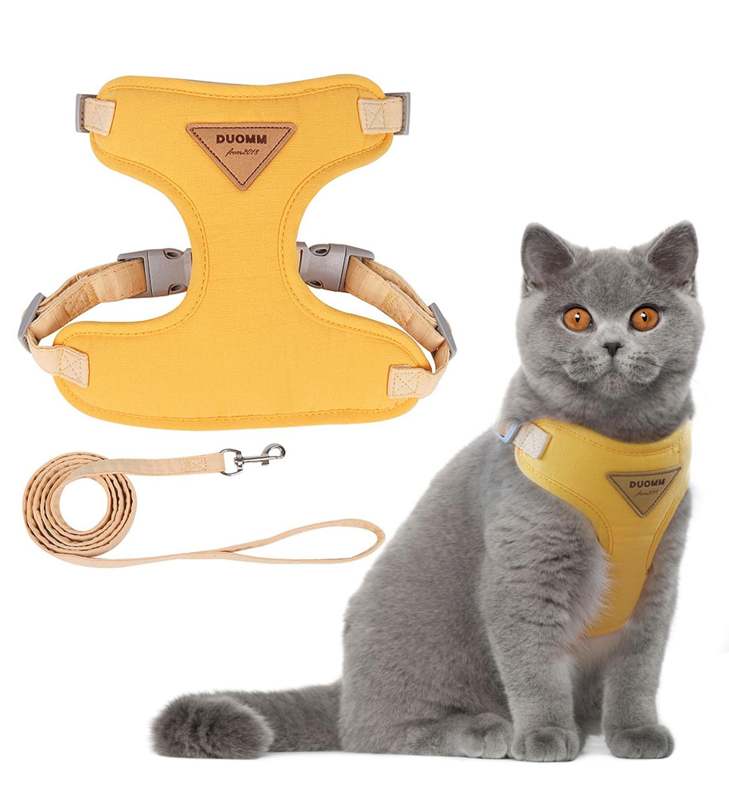 Adjustable Cat Dishes | Break-Safe Design & Leash Included | Premium Soft Puppy Bowls for Small Animals - Yellow - Buy Online on SooperMarket.com