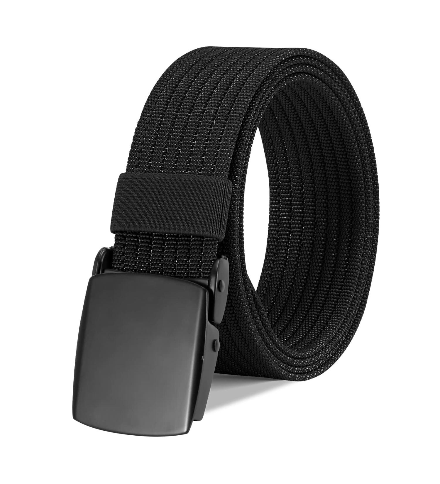 WERFORU Men's Military Tactical Nylon Belt with Metal Buckle - Breathable Webbing Canvas - Black (Size Below 40) - Buy Online on SooperMarket.com