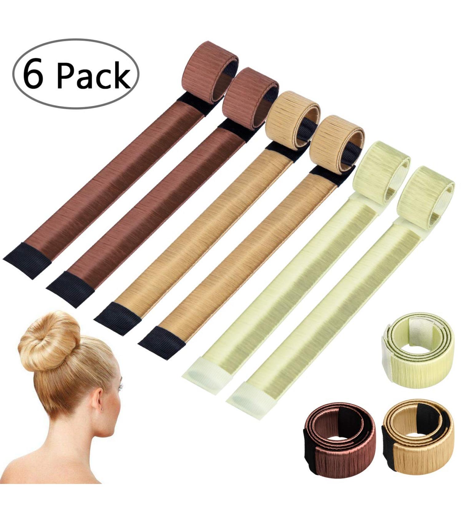 Magic Hair Bun Maker Fast & Easy Donut Bun Maker DIY French Twist Bun Shaper for Girls Women (Blonde Light Brown Brown) - Buy Online on SooperMarket.com