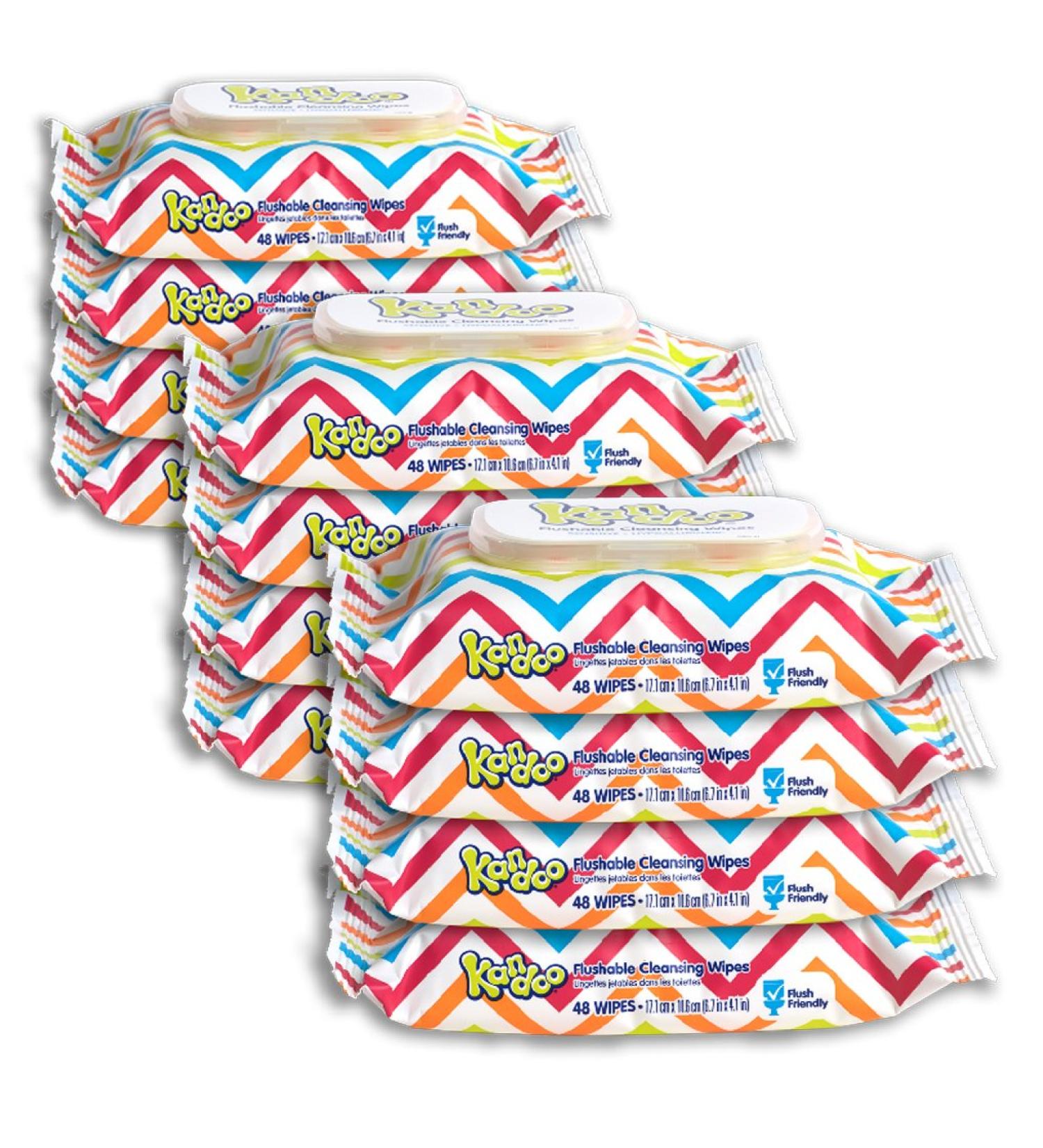 Kandoo Flushable Unscented Baby & Kids Wipes - Hypoallergenic Potty Training Cleansing Cloths - 48 Ct, Pack of 12 - Buy Online on SooperMarket.com
