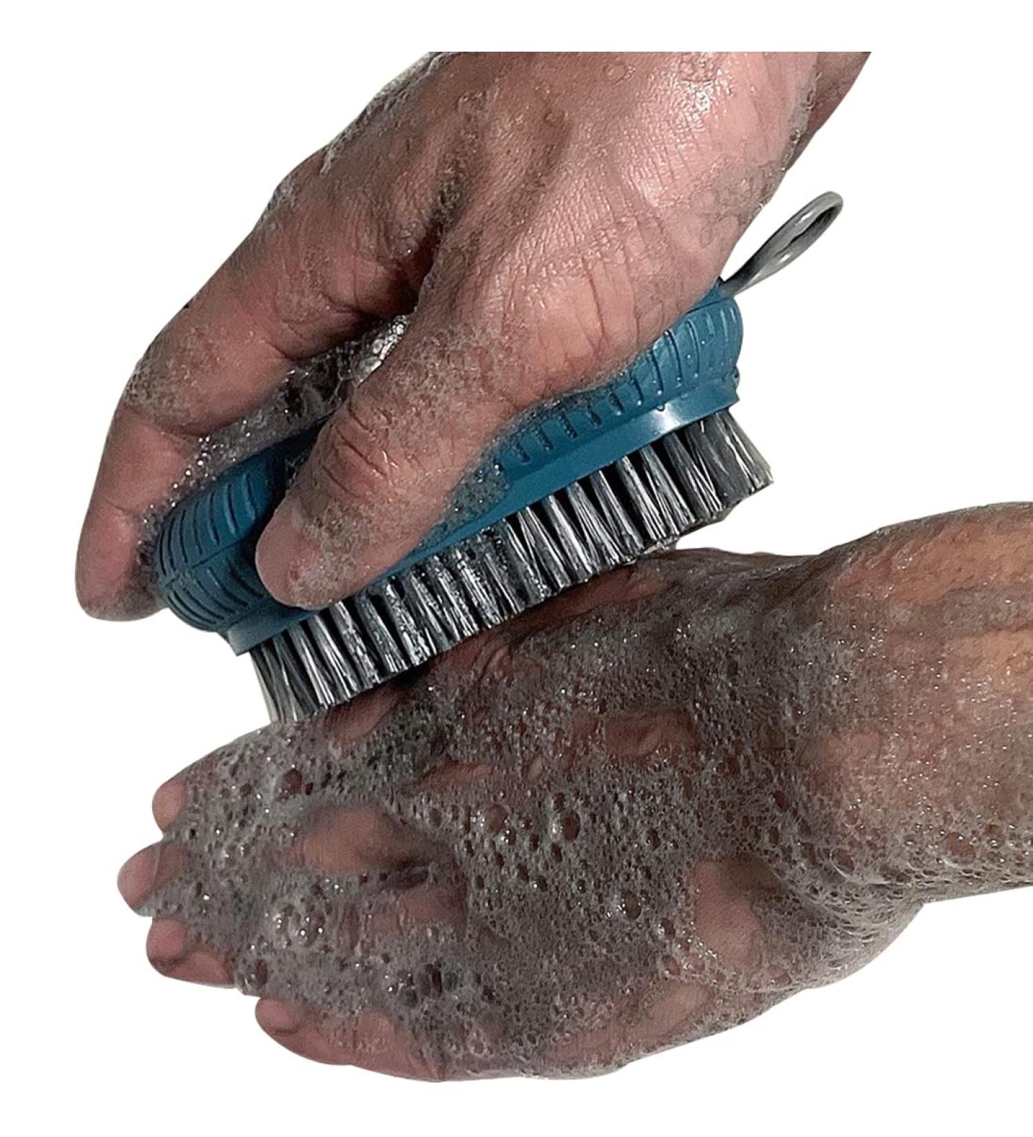Heavy Duty Large Nail Brush - Durable Fingernail Scrub Brush for Men & Mechanics - Stiff Bristles Hand and Nail Cleaning Brush - 1 Pcs Blue - Buy Online on SooperMarket.com